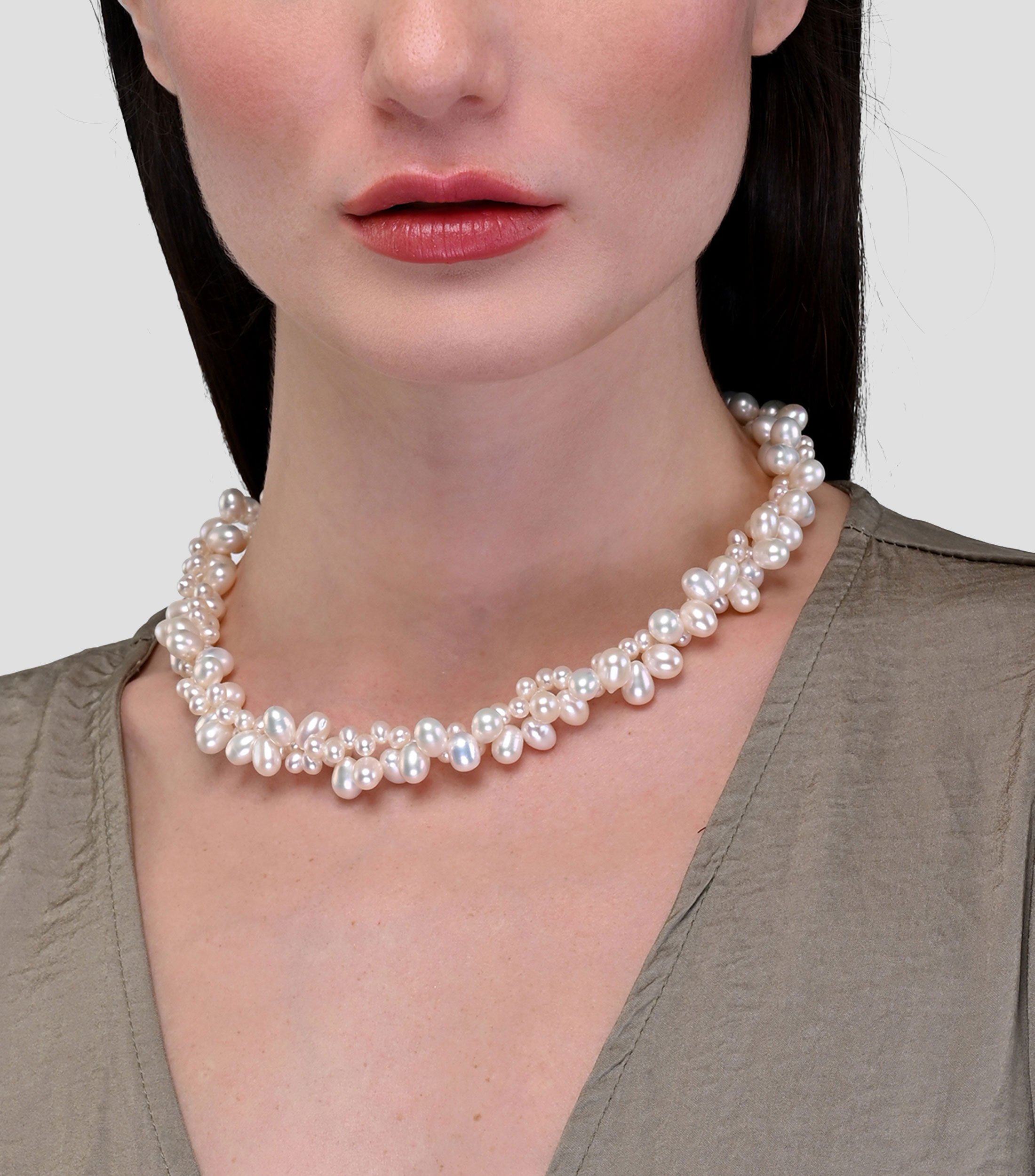 Collar Entrelazado con Perlas Cultivadas Mujer