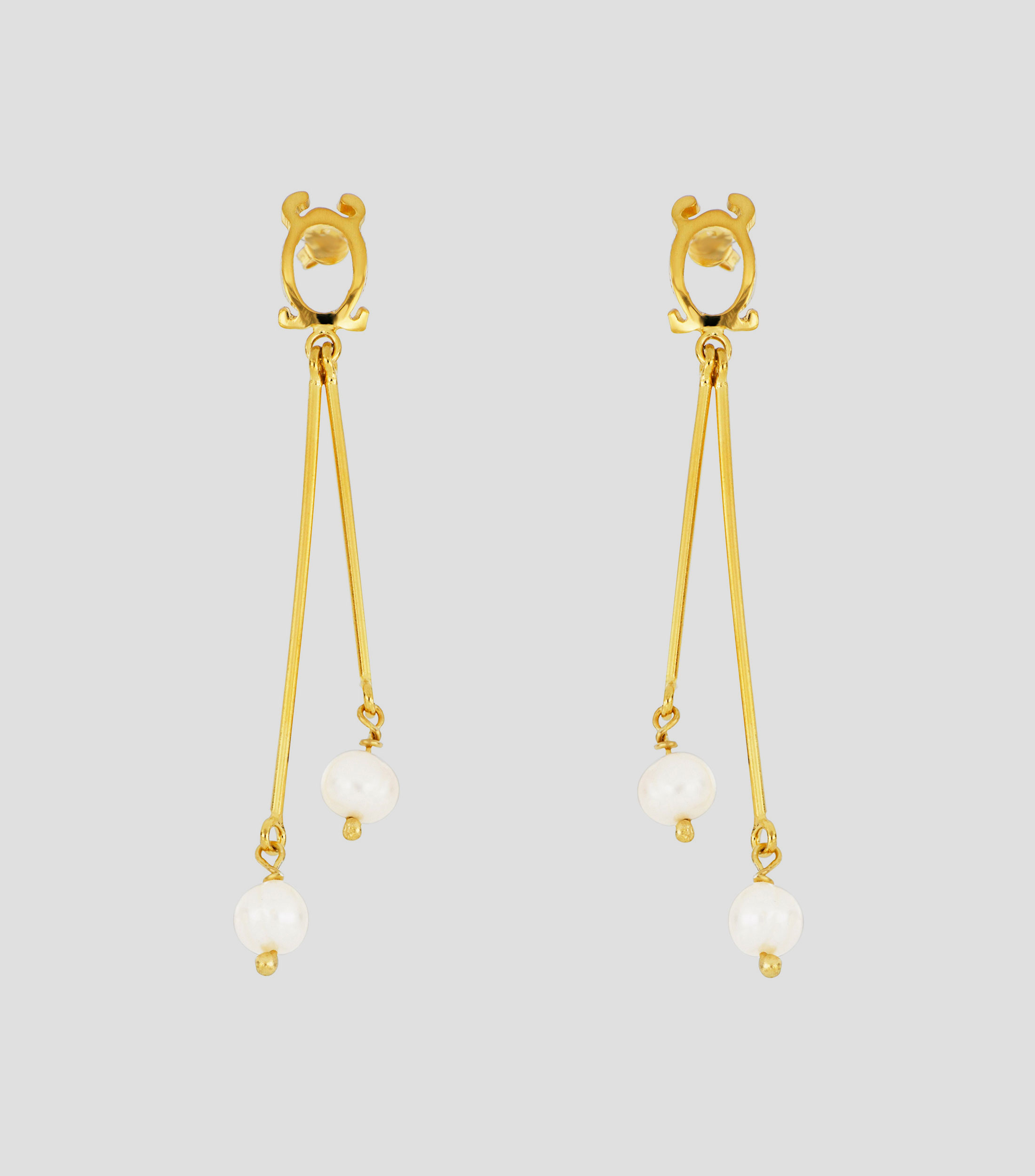 Aretes en plata con perlas Mujer
