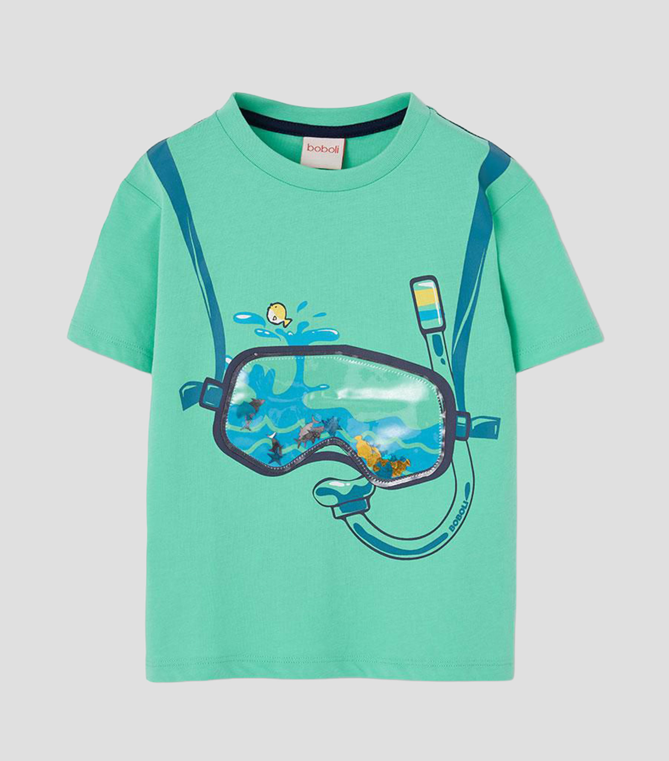 Playera cuello redondo manga corta estampada Niño