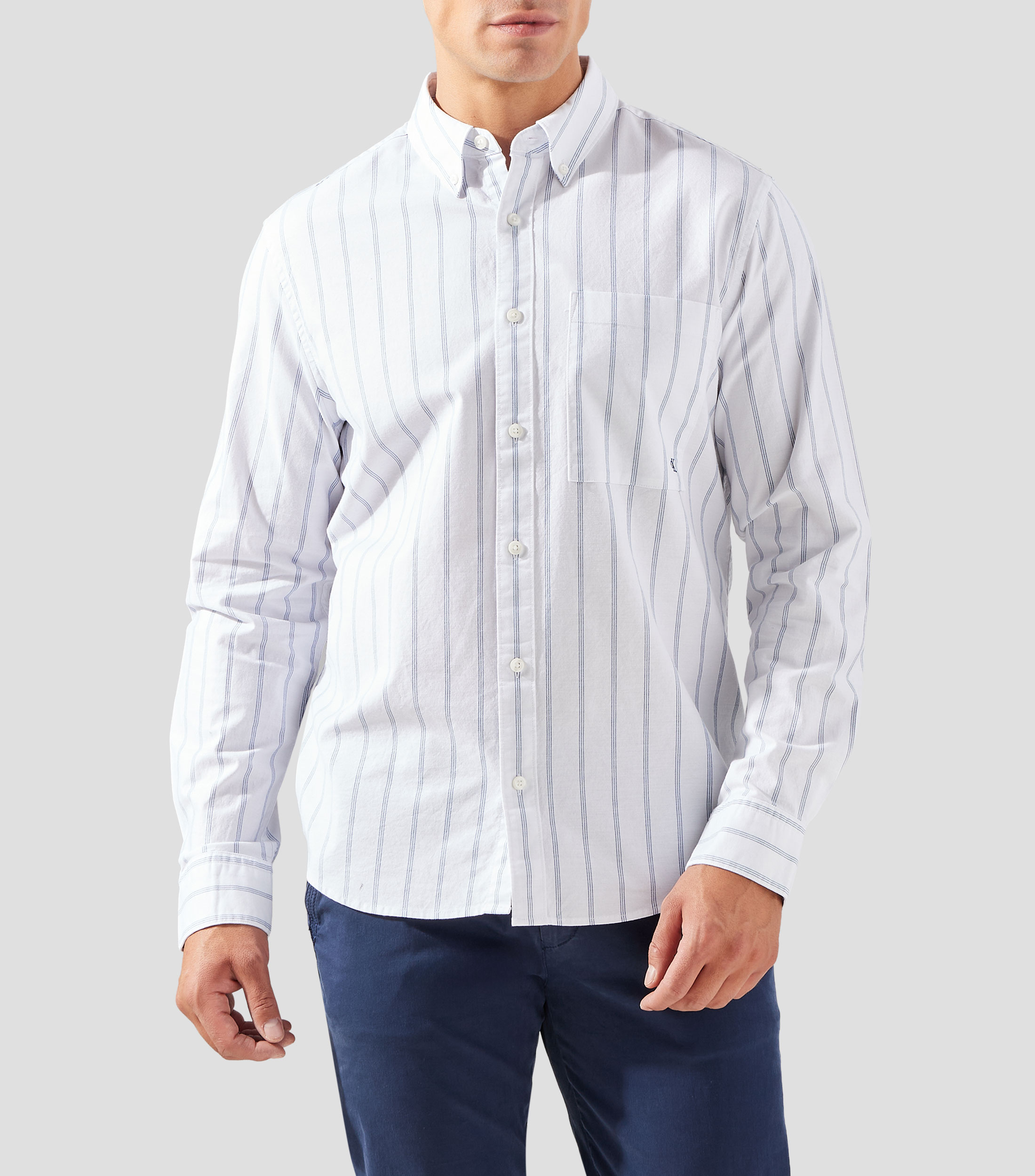 Camisa rayas manga larga Hombre