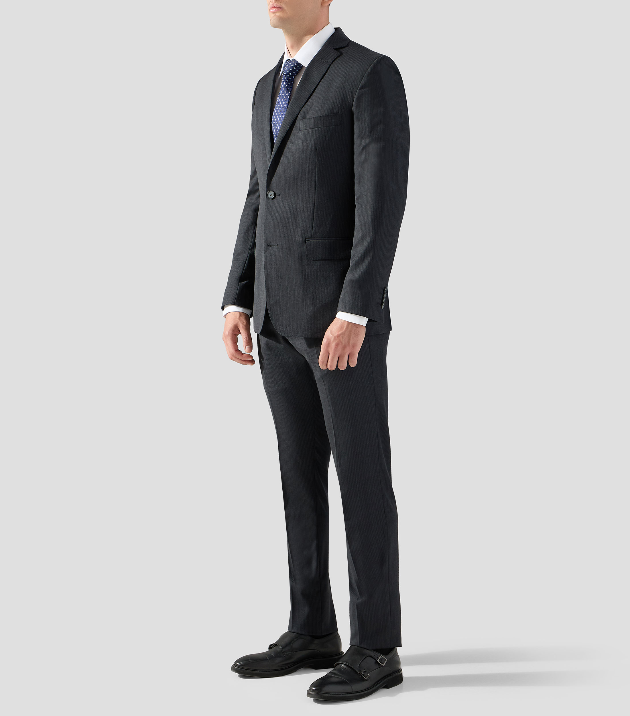 Traje de corte regular a rayas Hombre