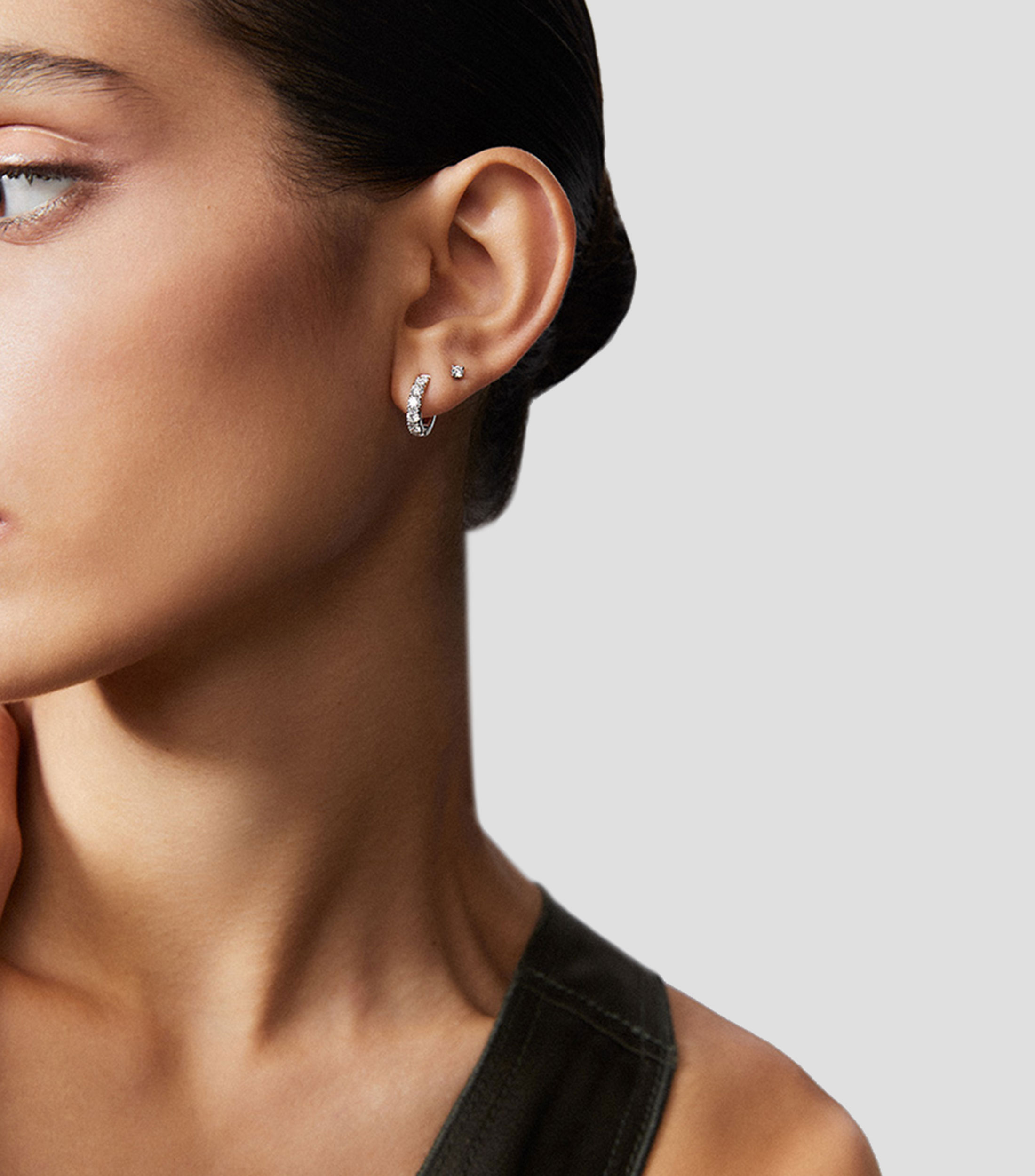 Pendientes en oro blanco de 18 kilates Grace con diamantes Mujer