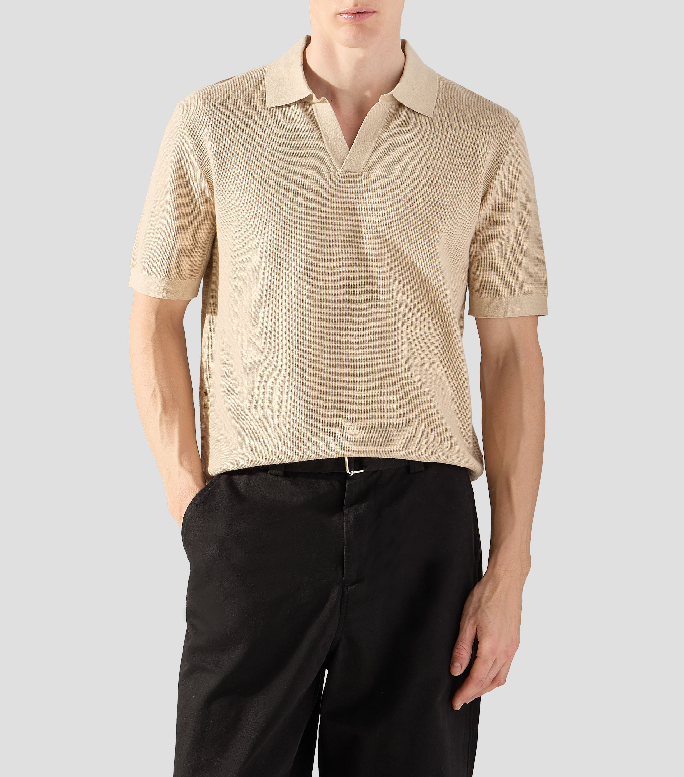 Playera tipo polo manga corta lisa Hombre