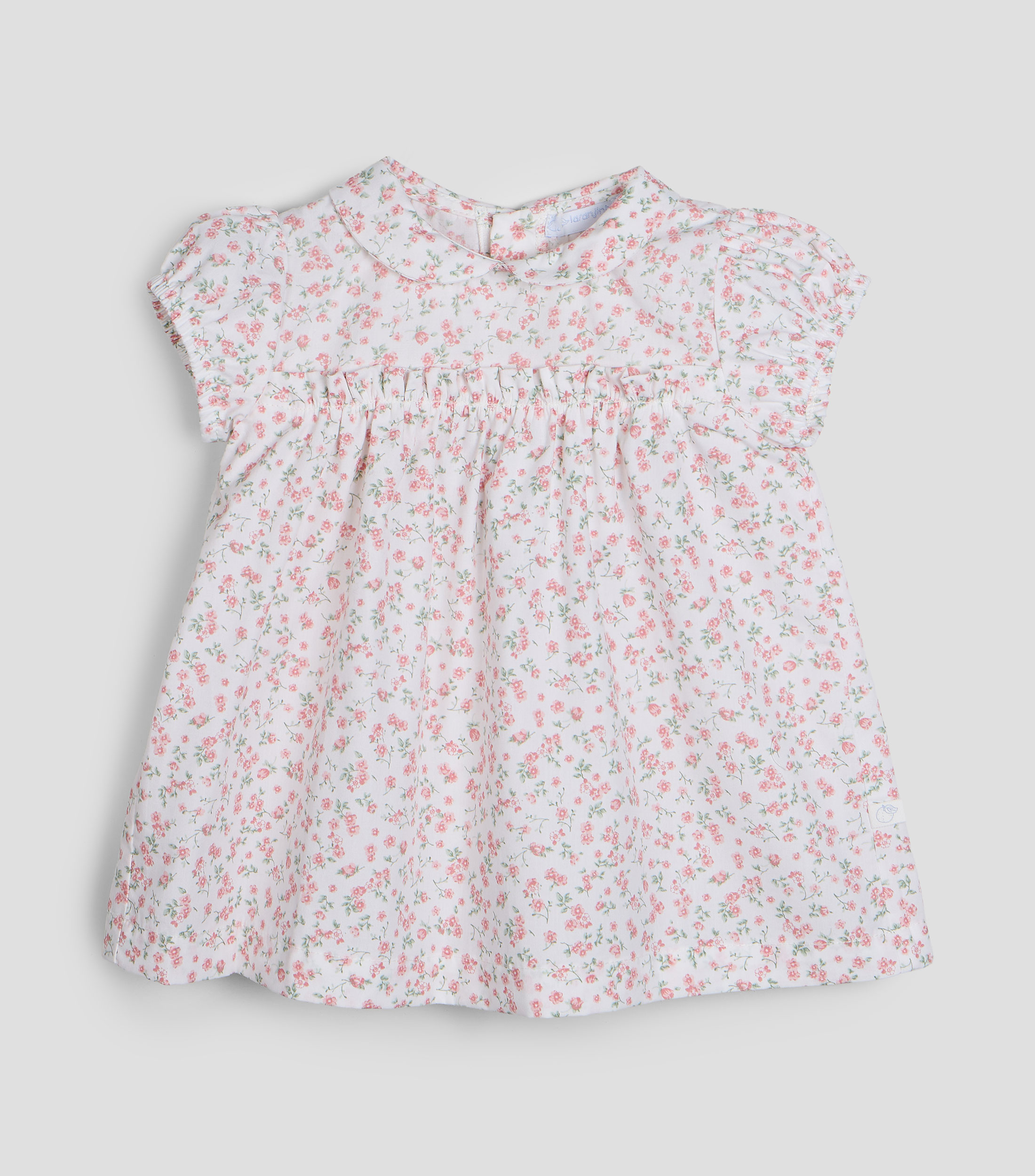 Vestido manga corta Flores Bebé