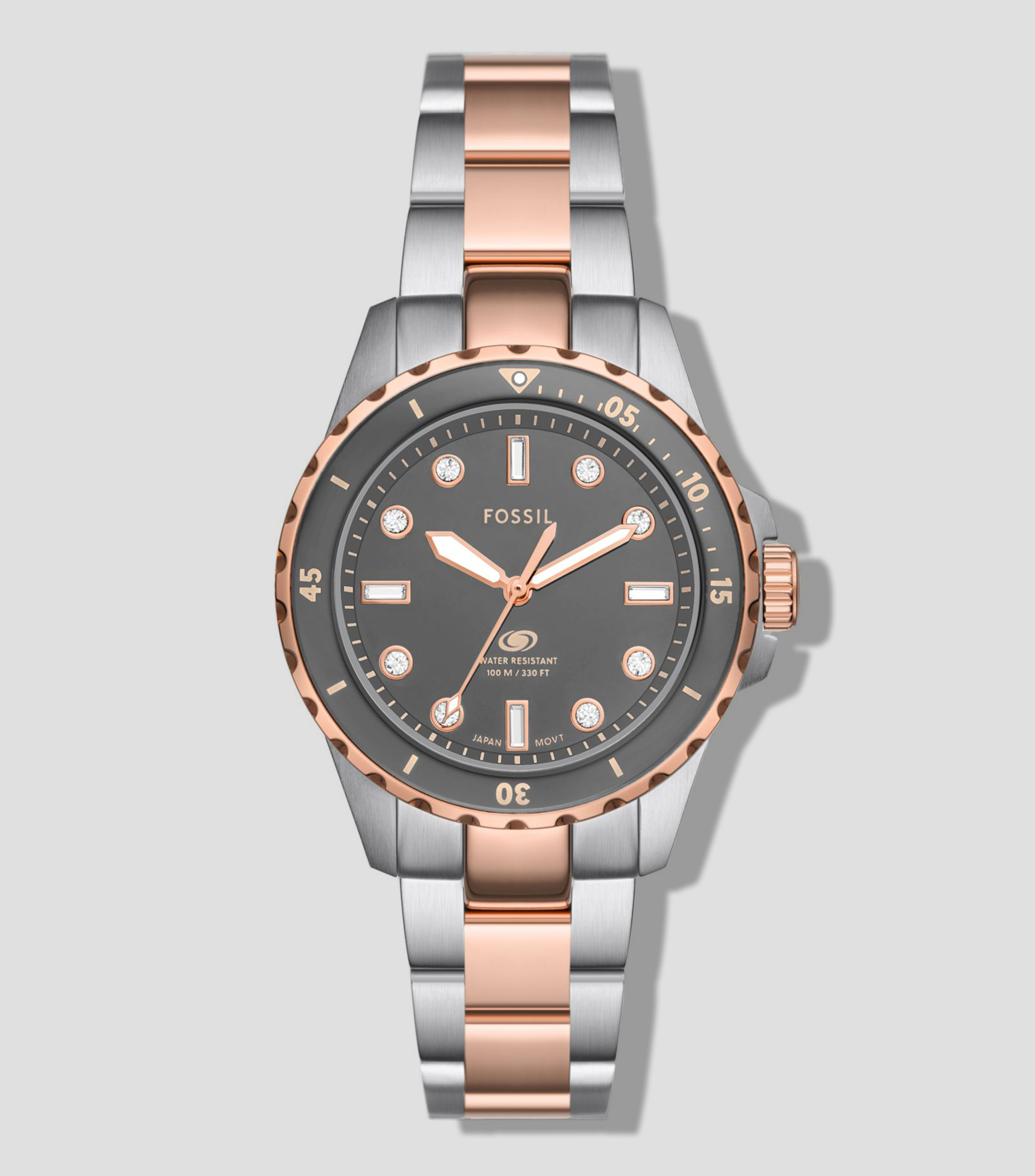 Reloj para Mujer Diver Casual, Oro rosa, Plateado