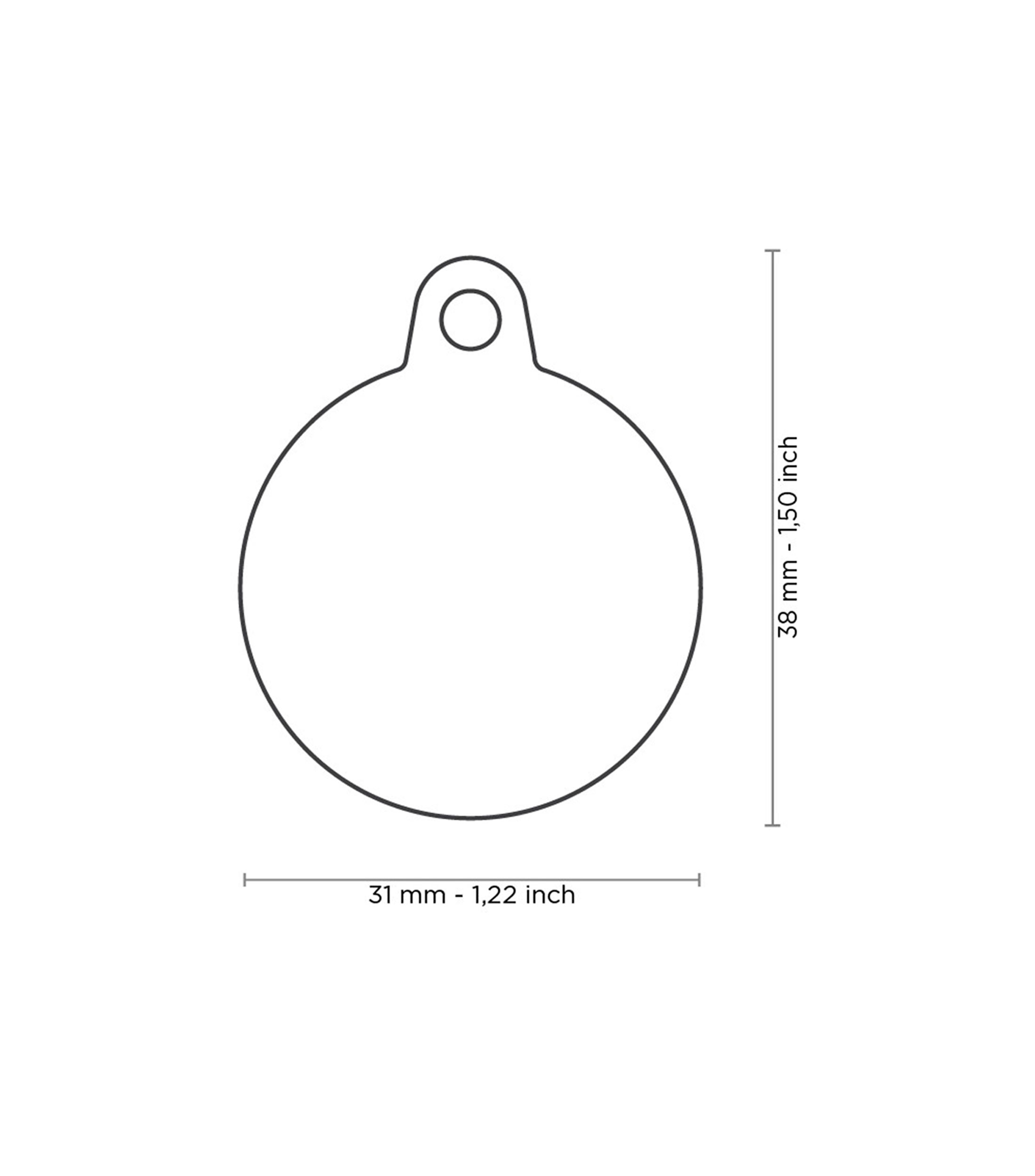 Placa para Mascota Hushtag Circulo en metal