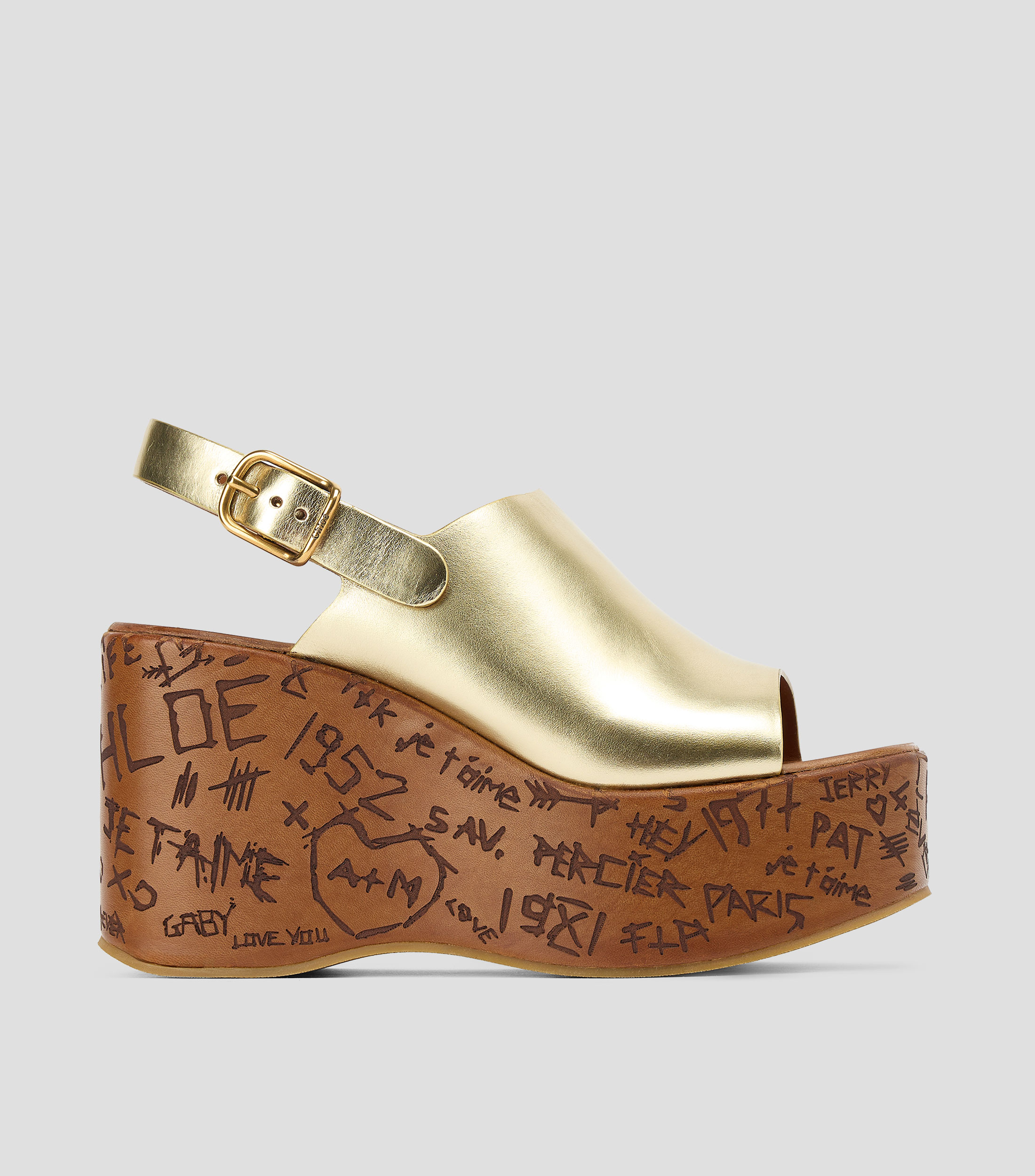 Sandalias con tacón alto de cuña Mujer