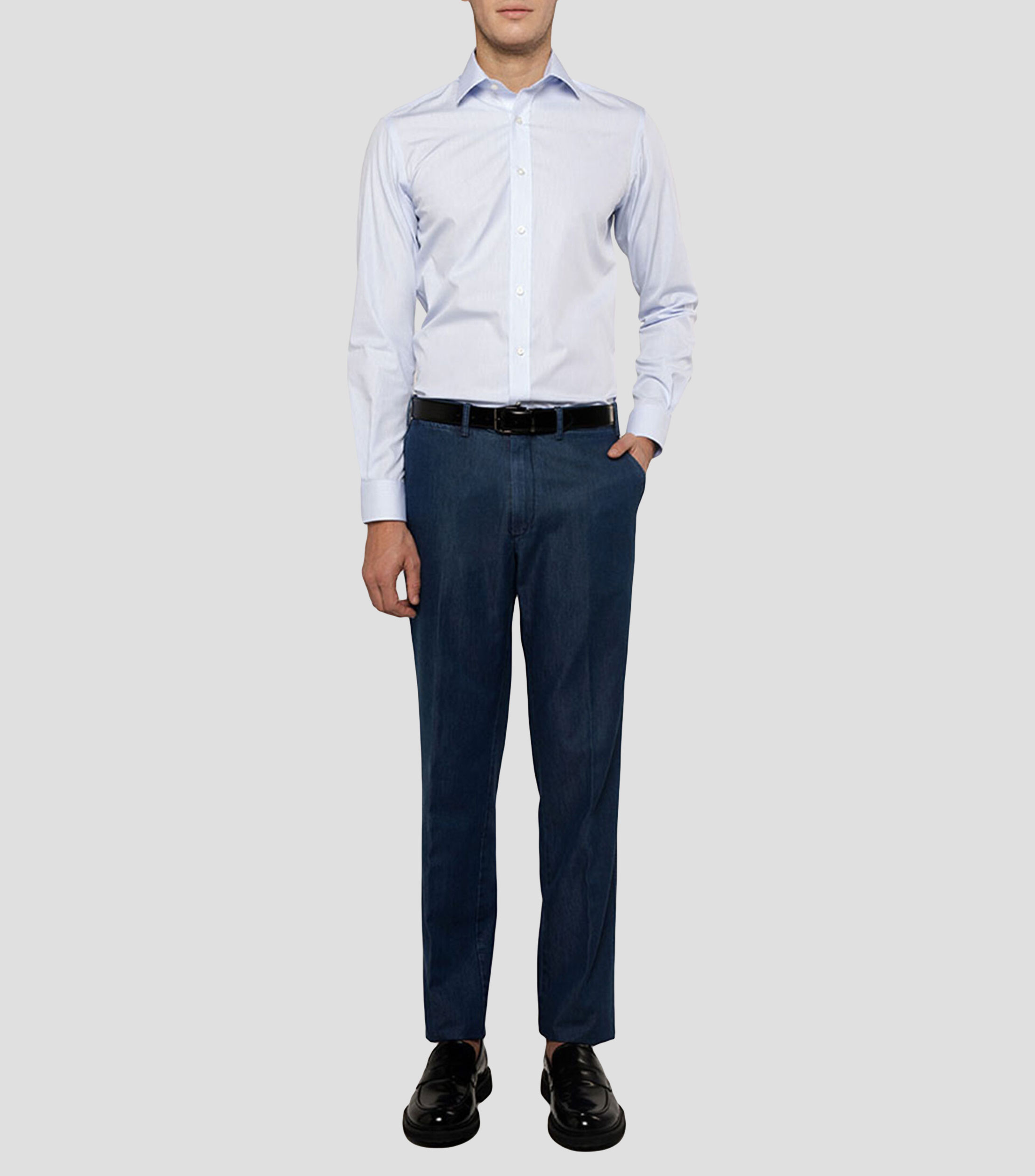 Camisa de vestir con microdiseño Hombre