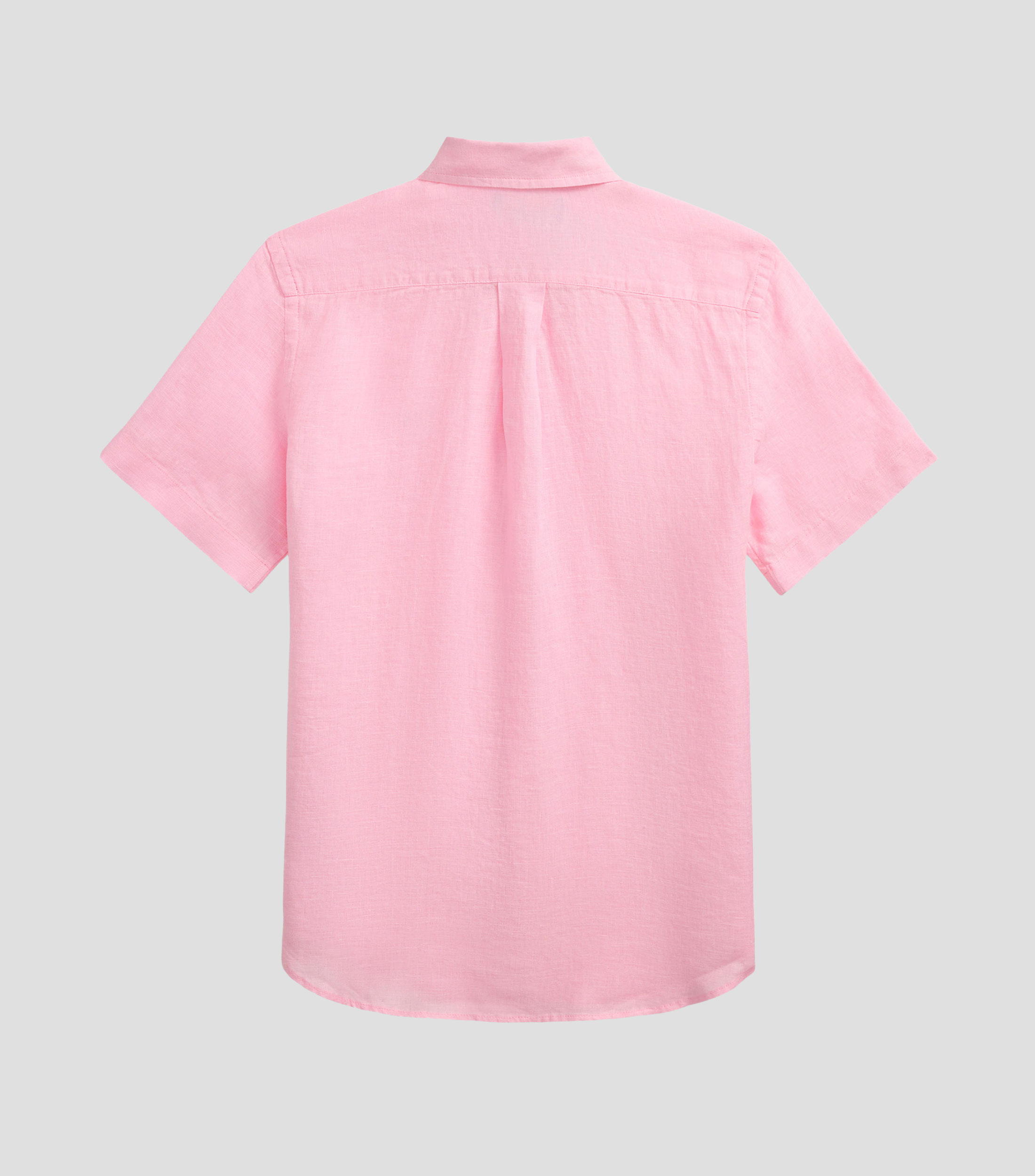 Camisa lisa de lino con manga corta Niño