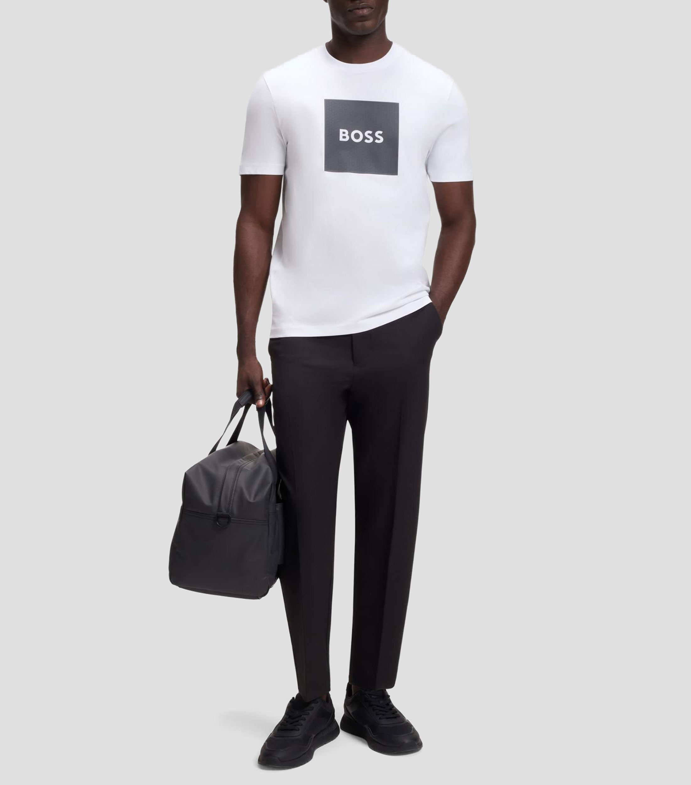 Playera de punto de algodón con logo estampado Hombre