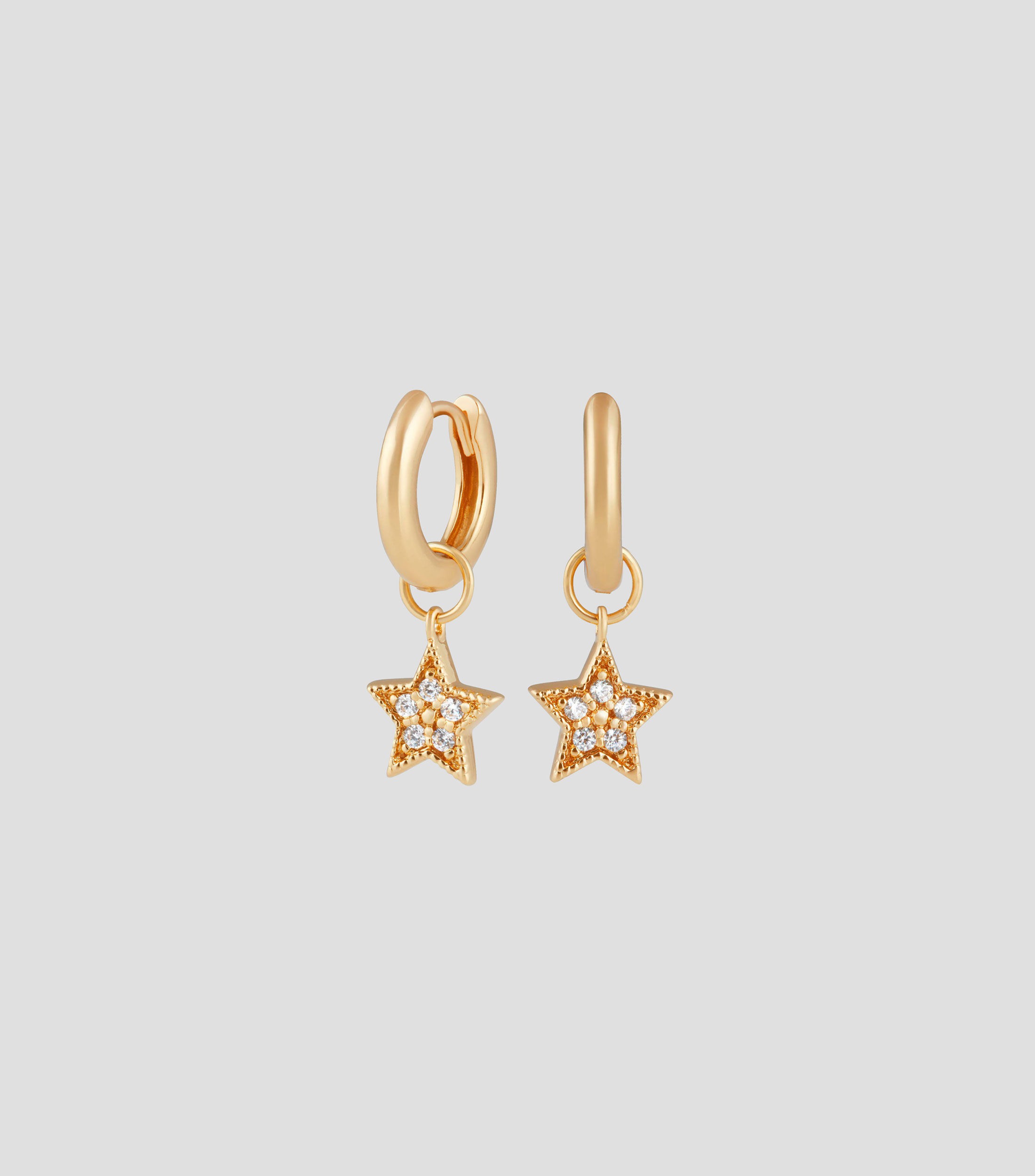 Aretes estrellas en Plata Celestial con cristales Mujer