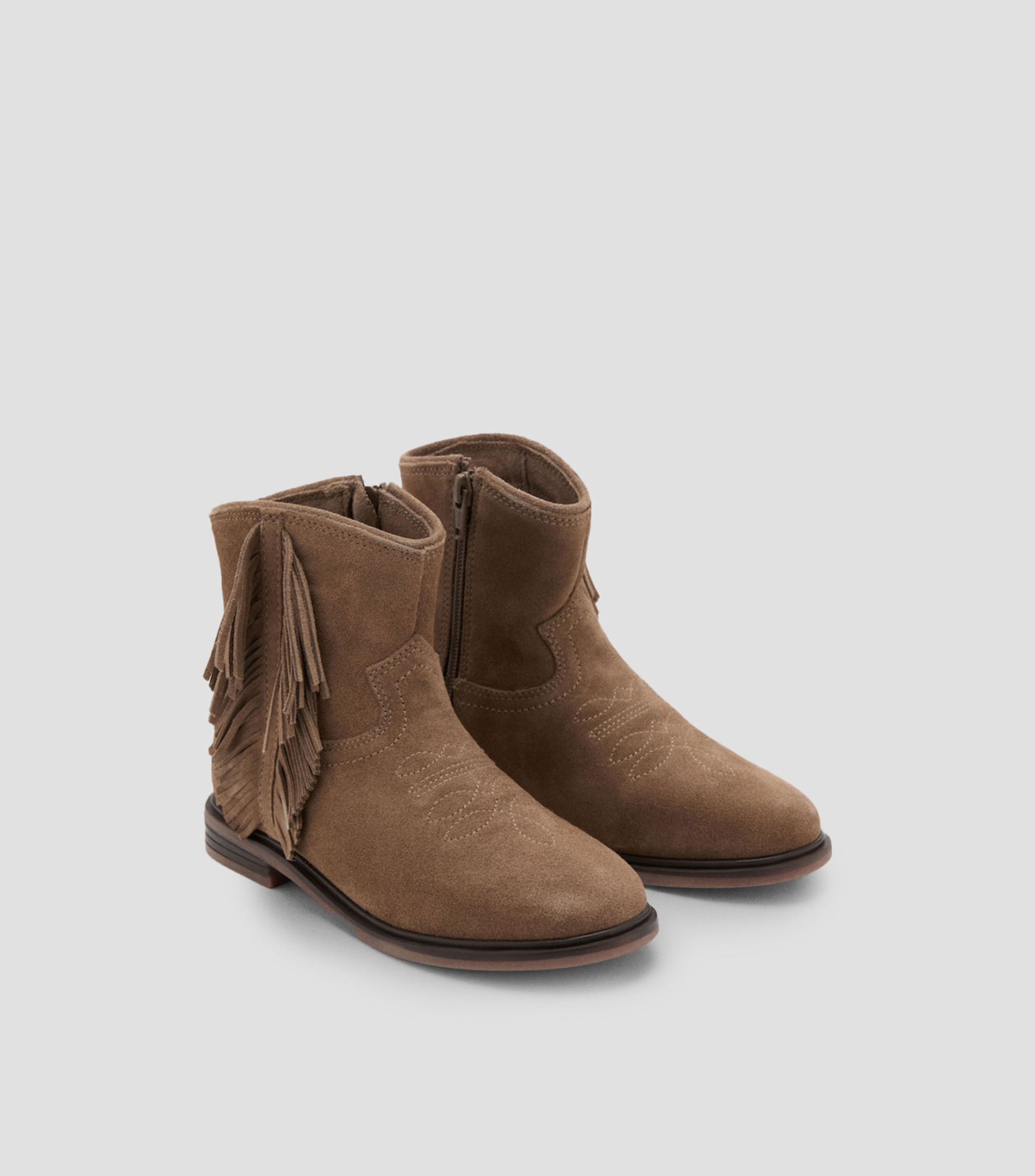 Botines vaqueros en piel con flequillos Niña
