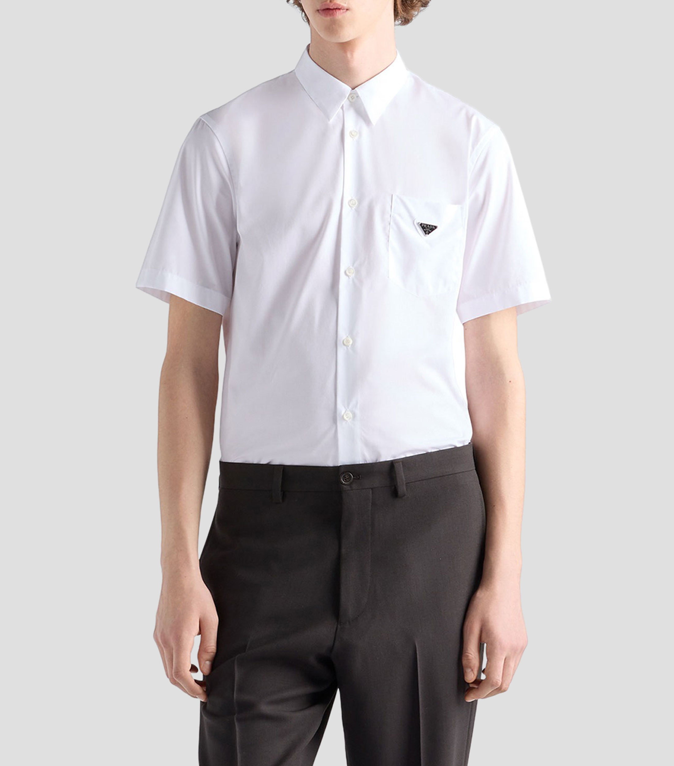 Camisa lisa manga corta Hombre