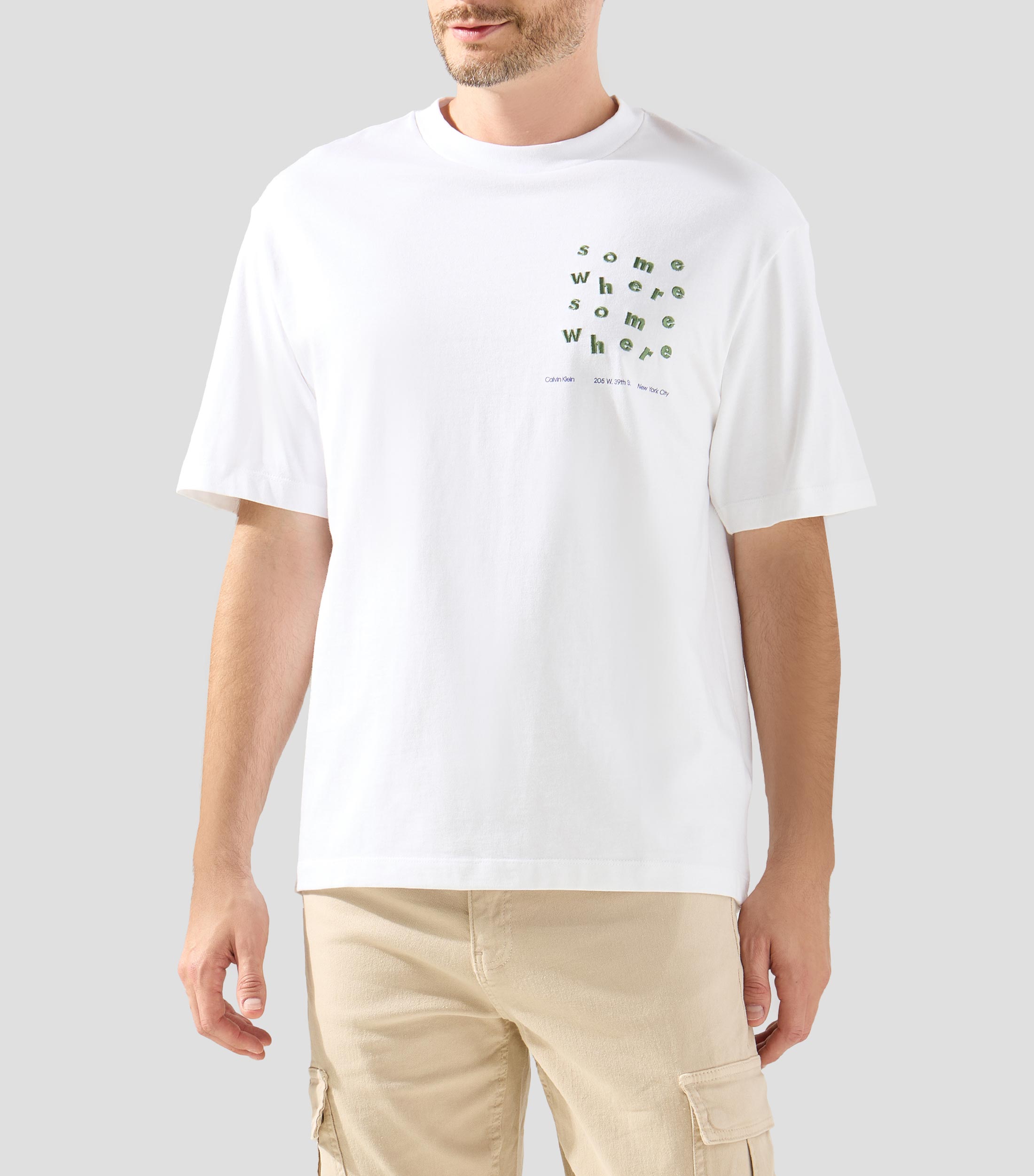 Playera cuello redondo manga corta estampada Hombre
