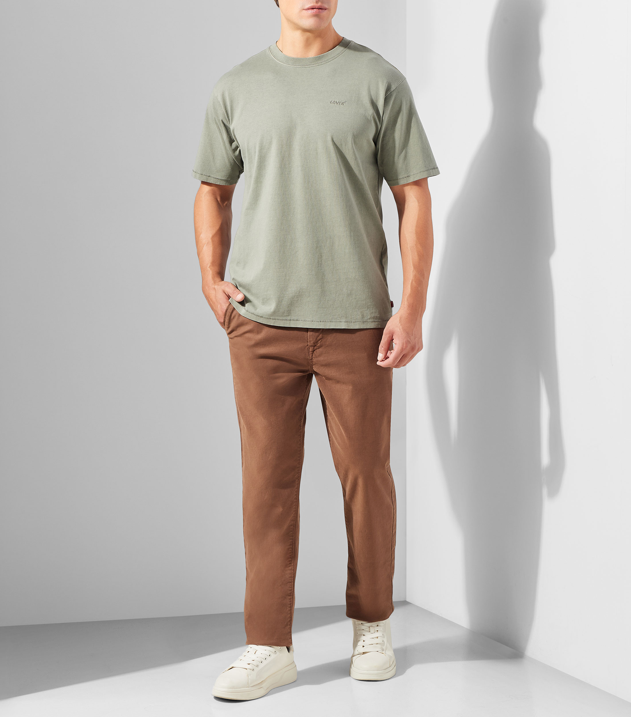 Playera cuello redondo manga corta lisa Hombre