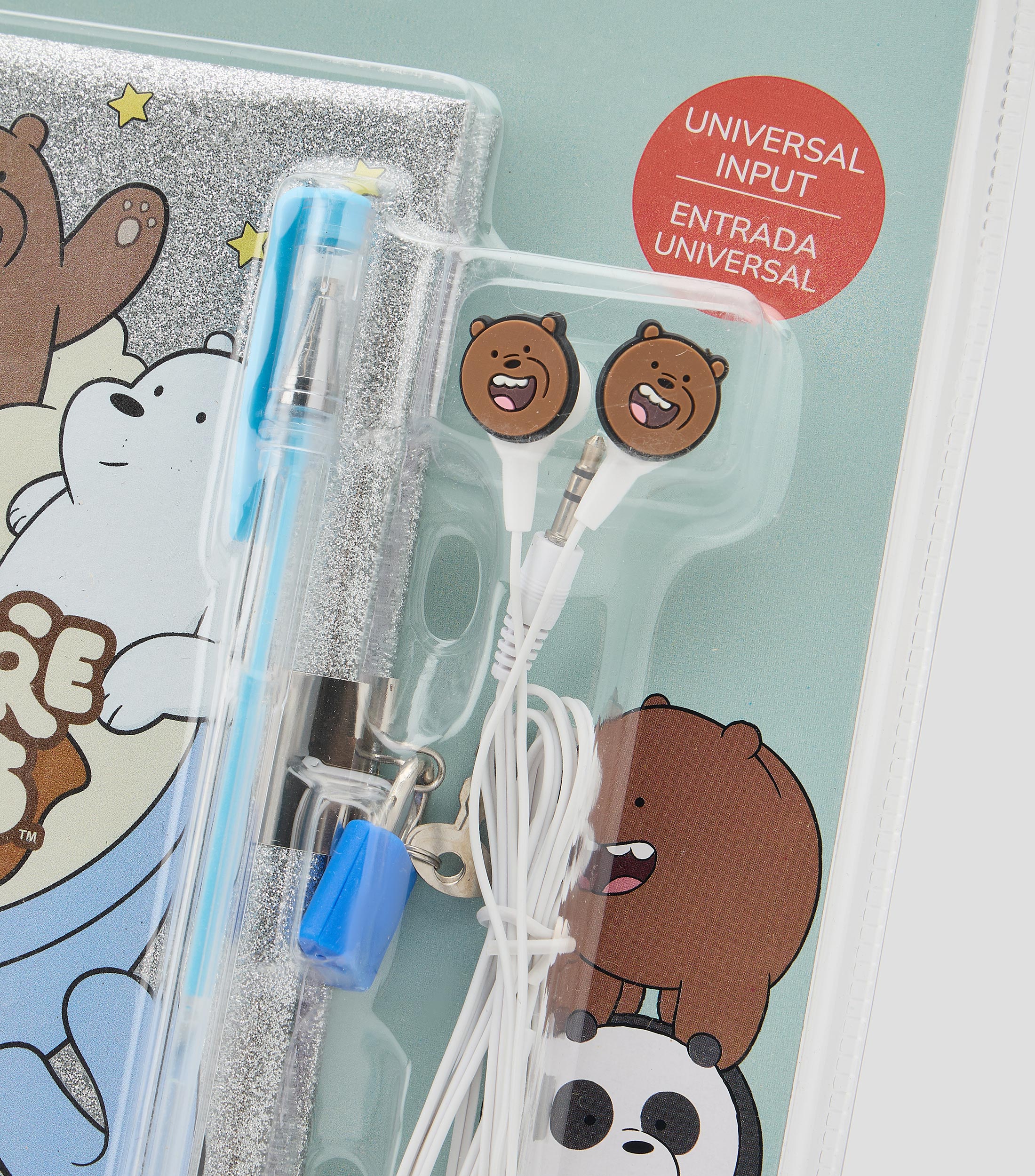 Diario con accesorios y audífonos We Bare Bears