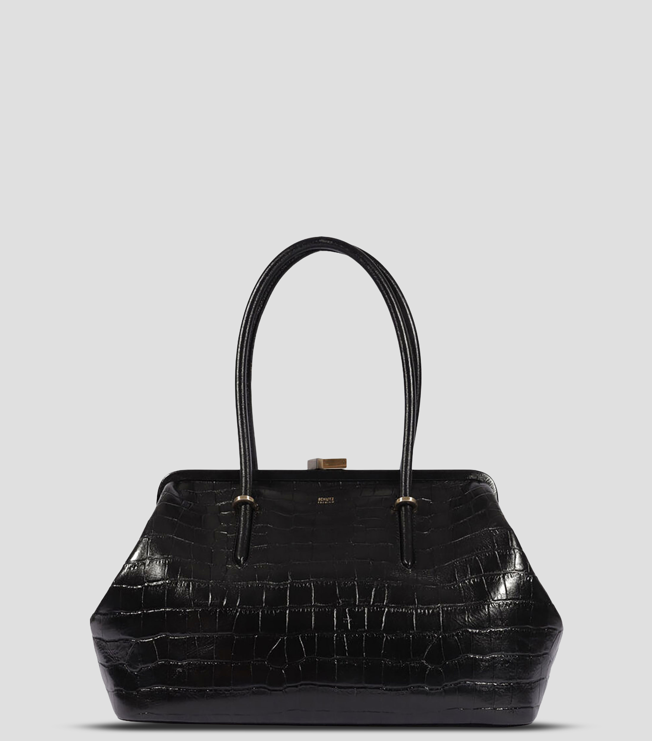 Bolsa shoulder negra en piel Mujer