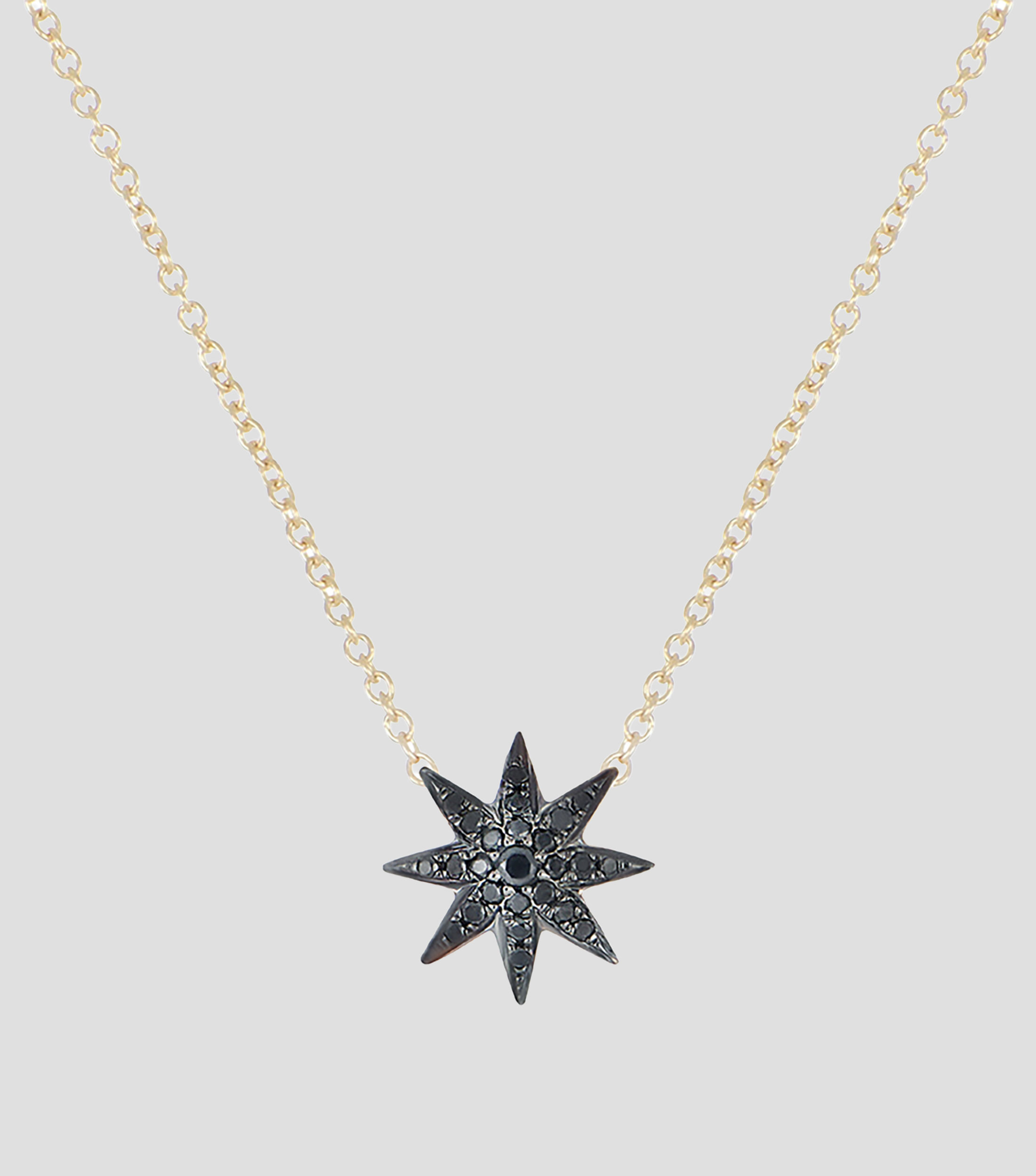 Gargantilla en Oro amarillo de 18 Kilates con diamante negro Mujer