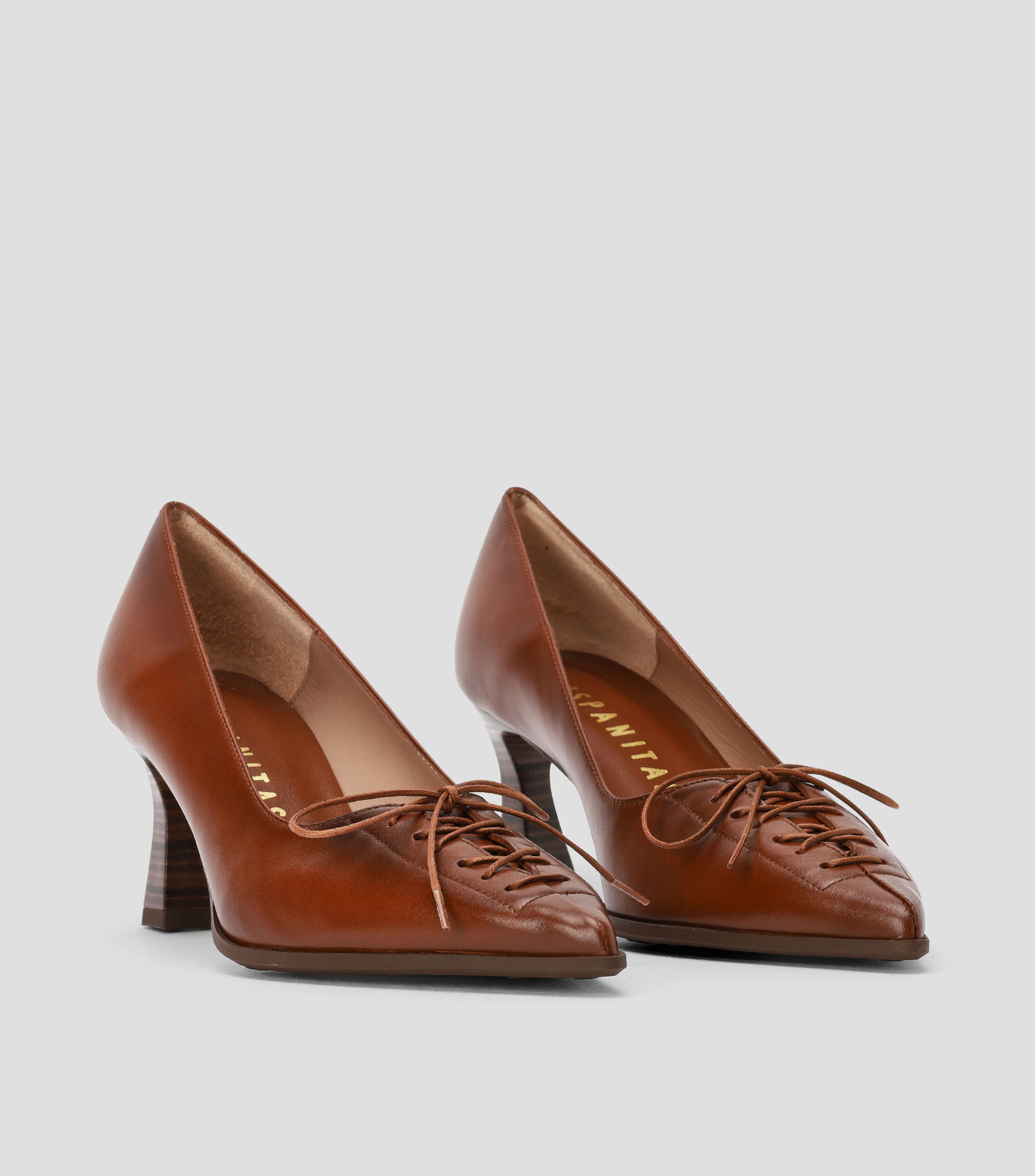 Zapatillas pump con tacón medio y cuadrado París Mujer