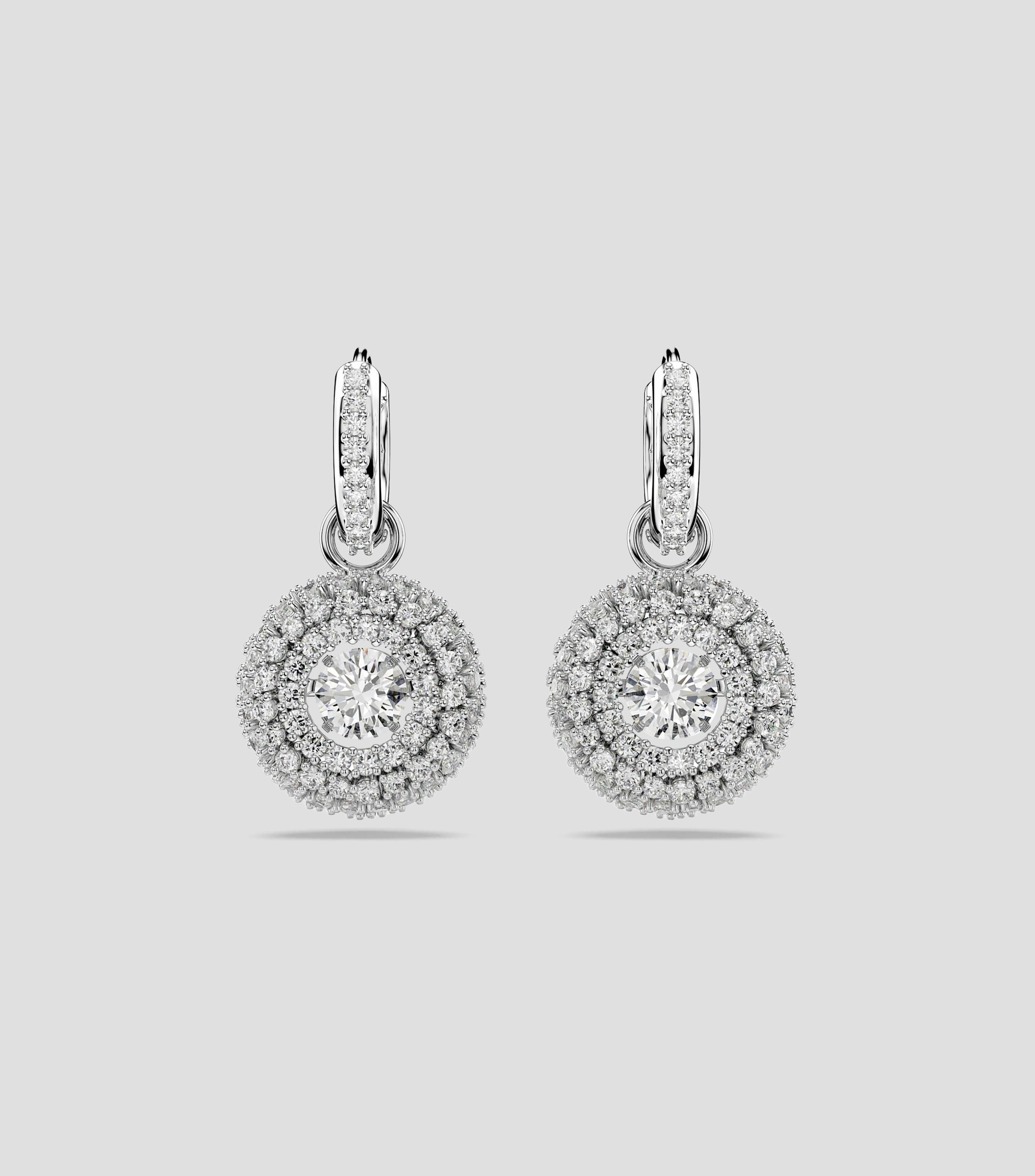 Aretes de forma redonda con cristales Swarovski Zirconia Sublima Mujer