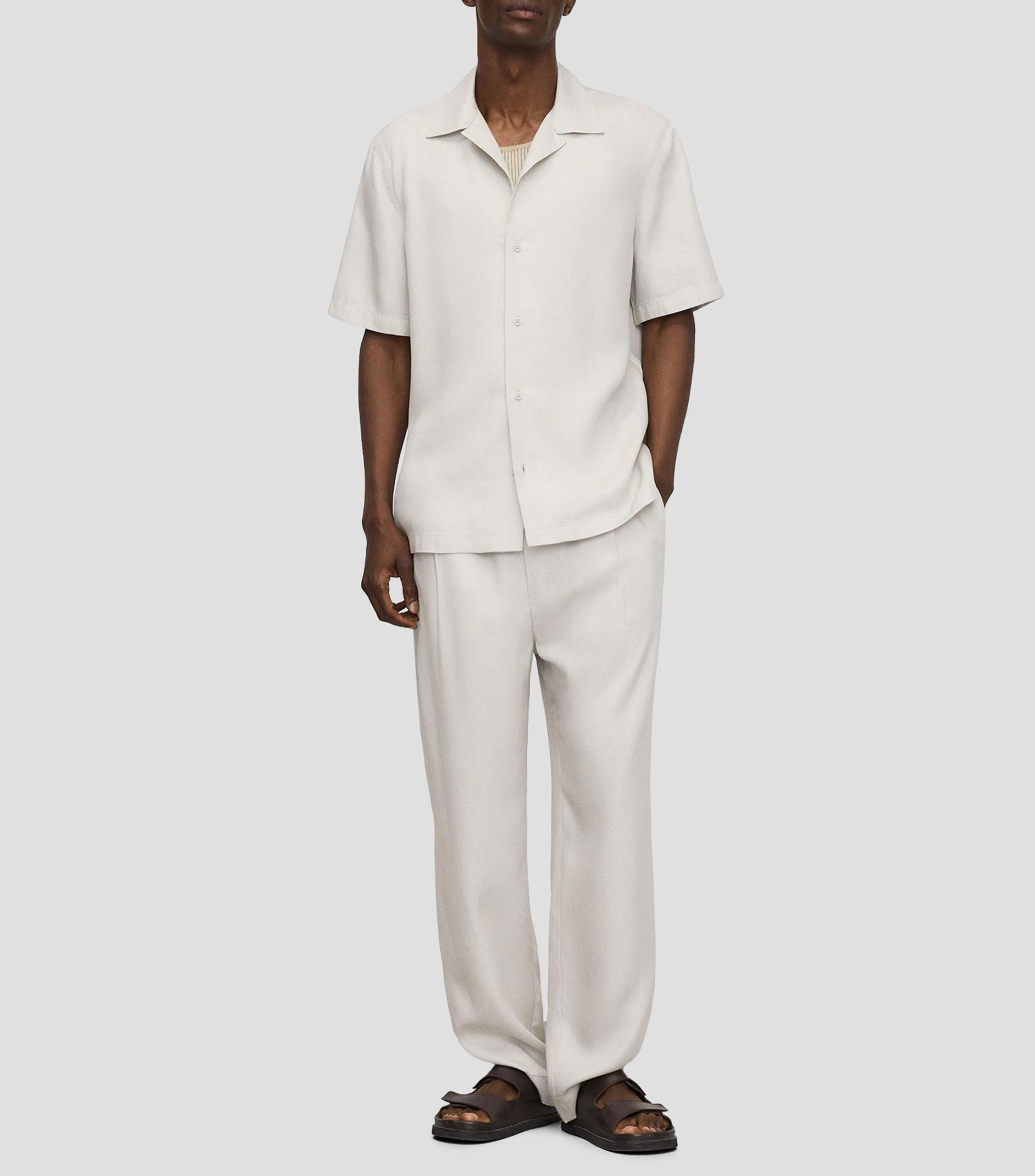 Camisa lisa manga corta Hombre