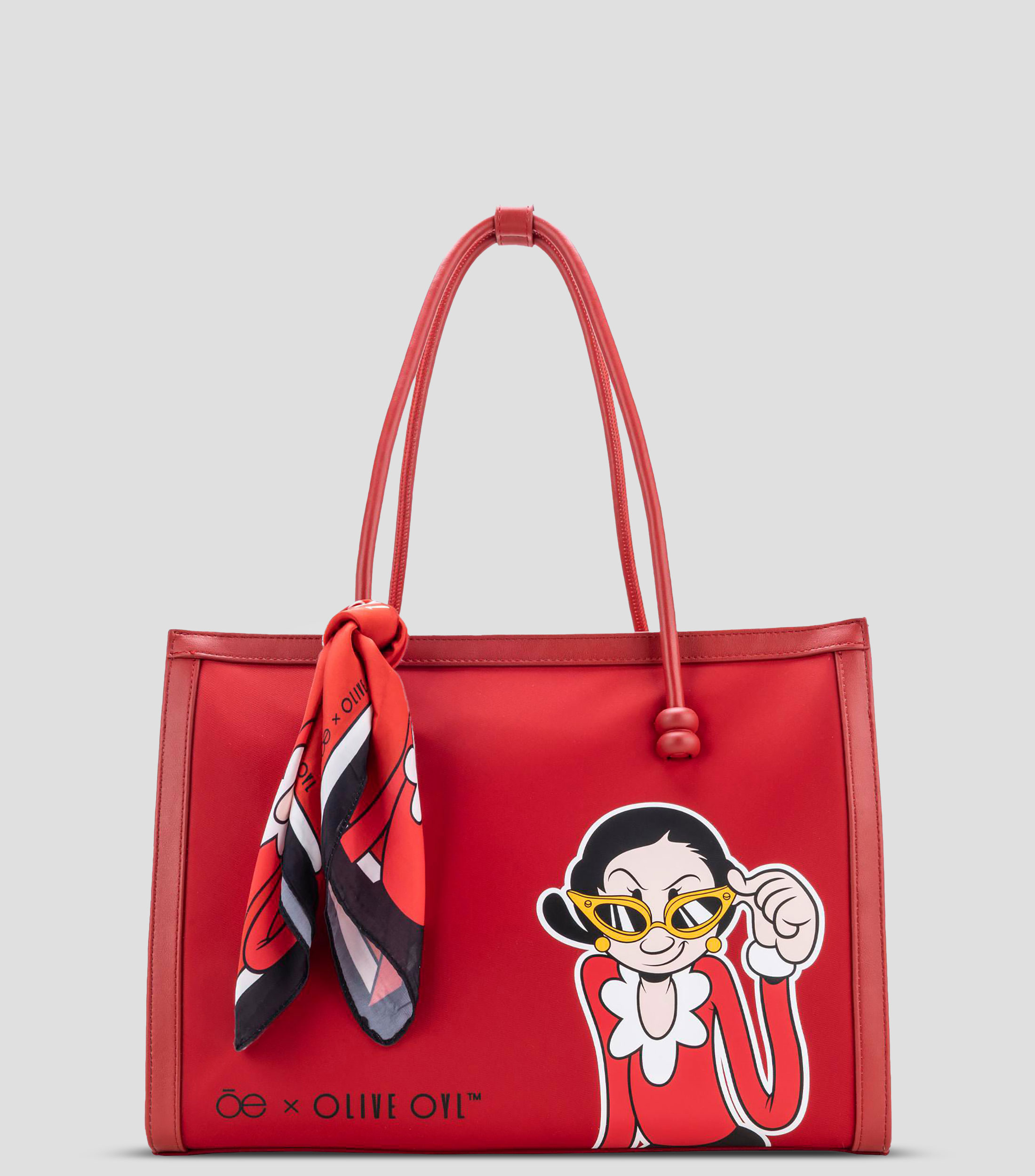 Bolsa Tote Roja Olive Estampada Mujer