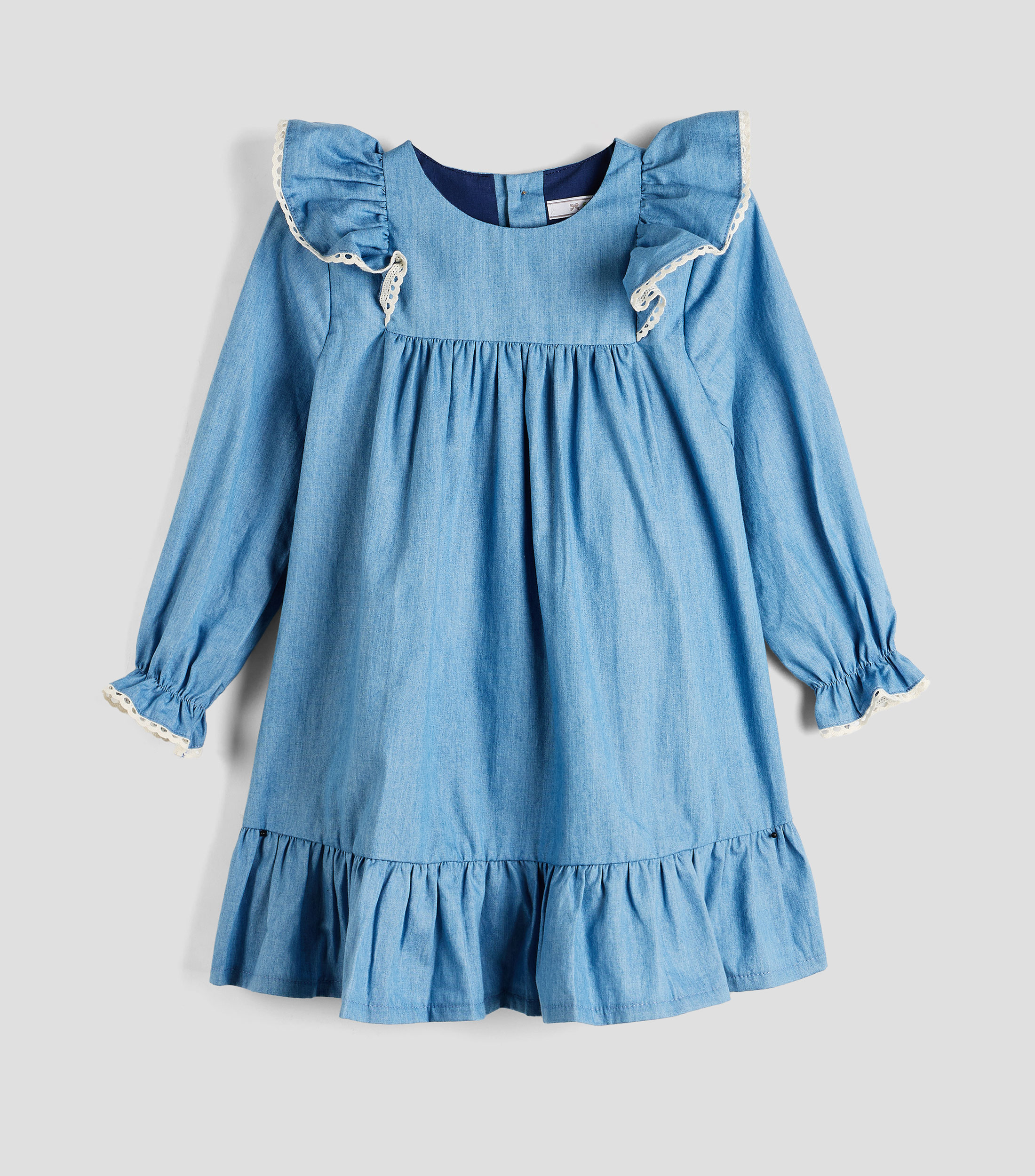 Vestido con manga larga liso Bebé
