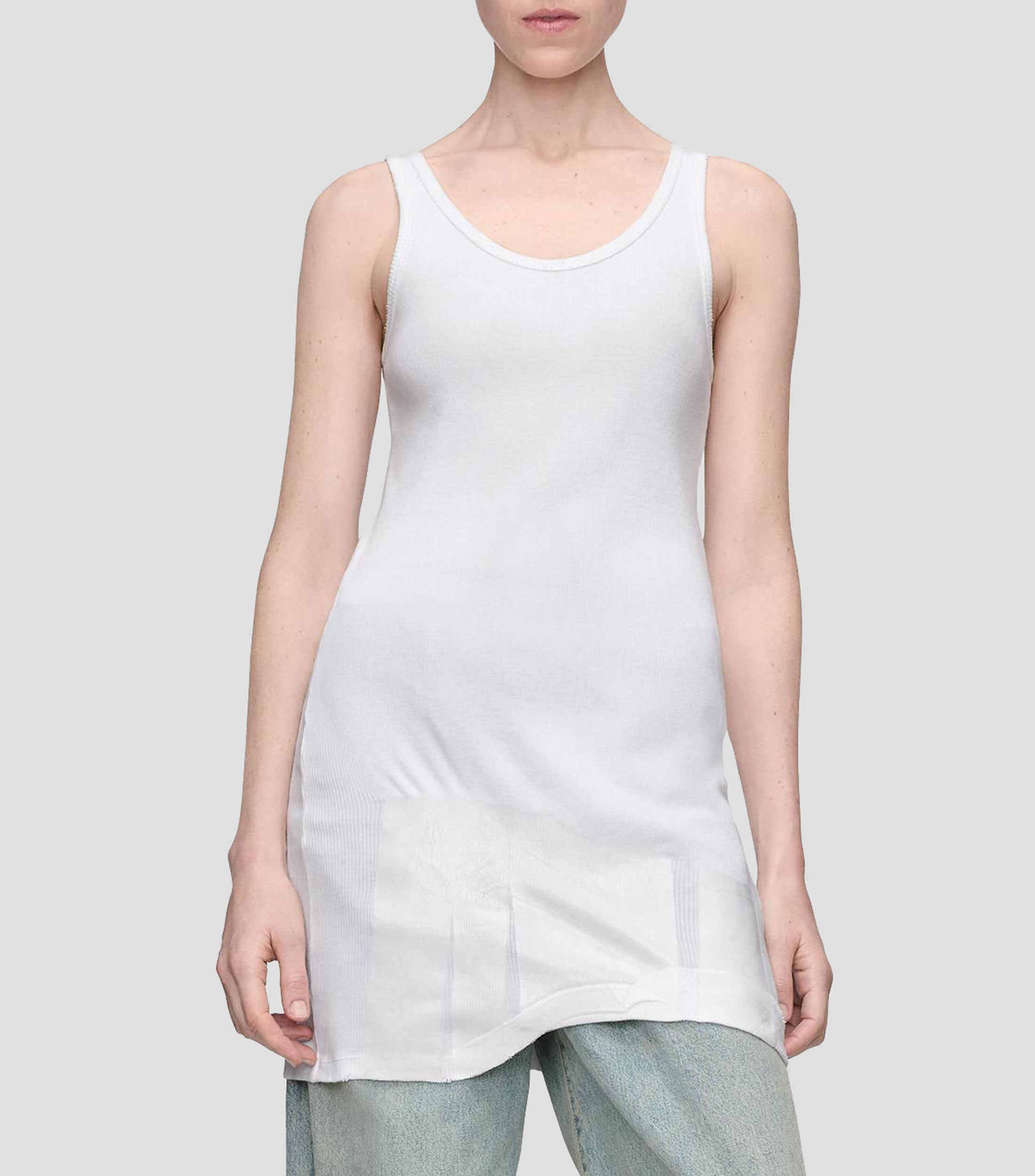 Vestido mini liso acanalado Mujer