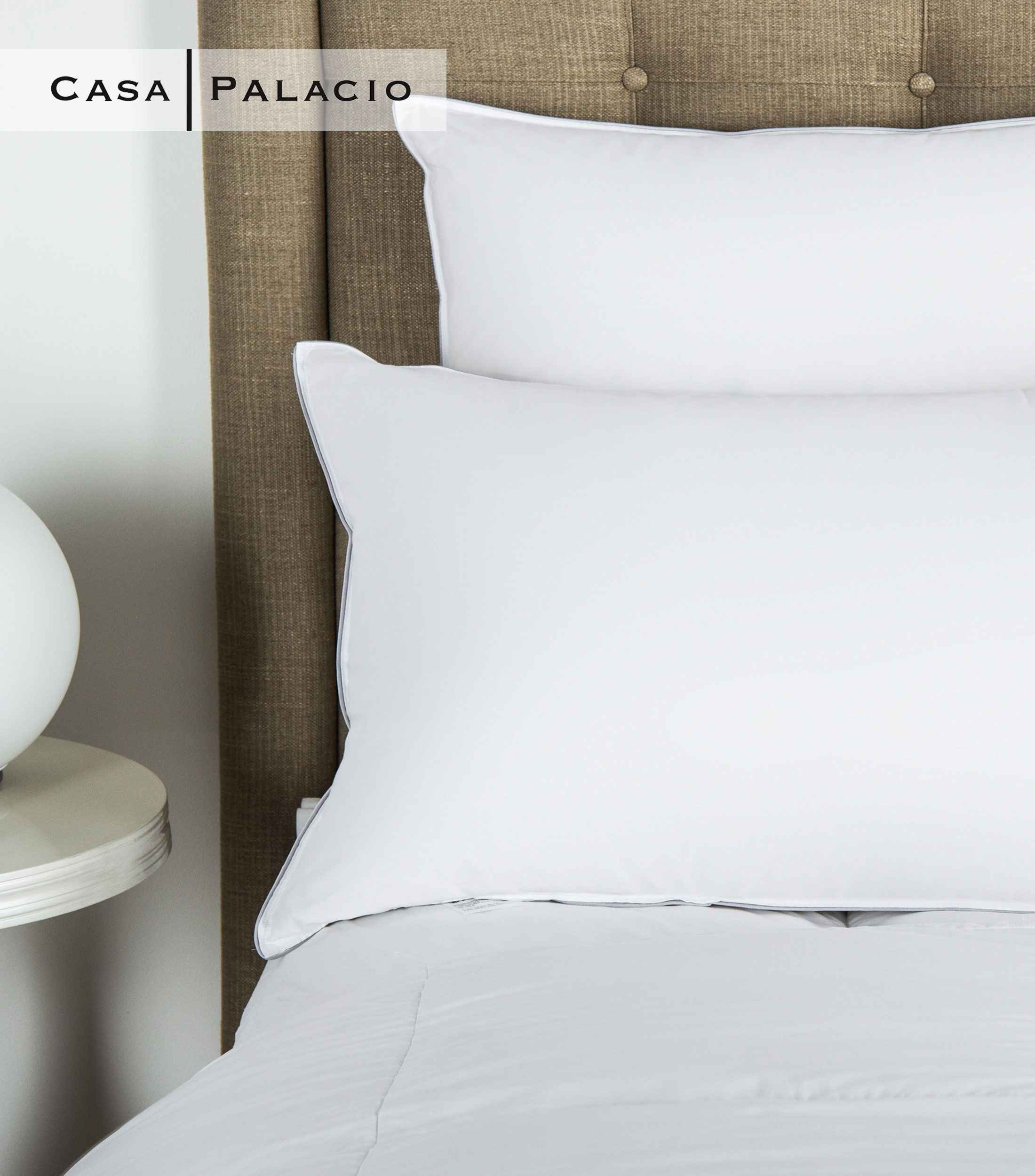 Almohada Estándar con pluma de ganso Medio Cortina Blanca