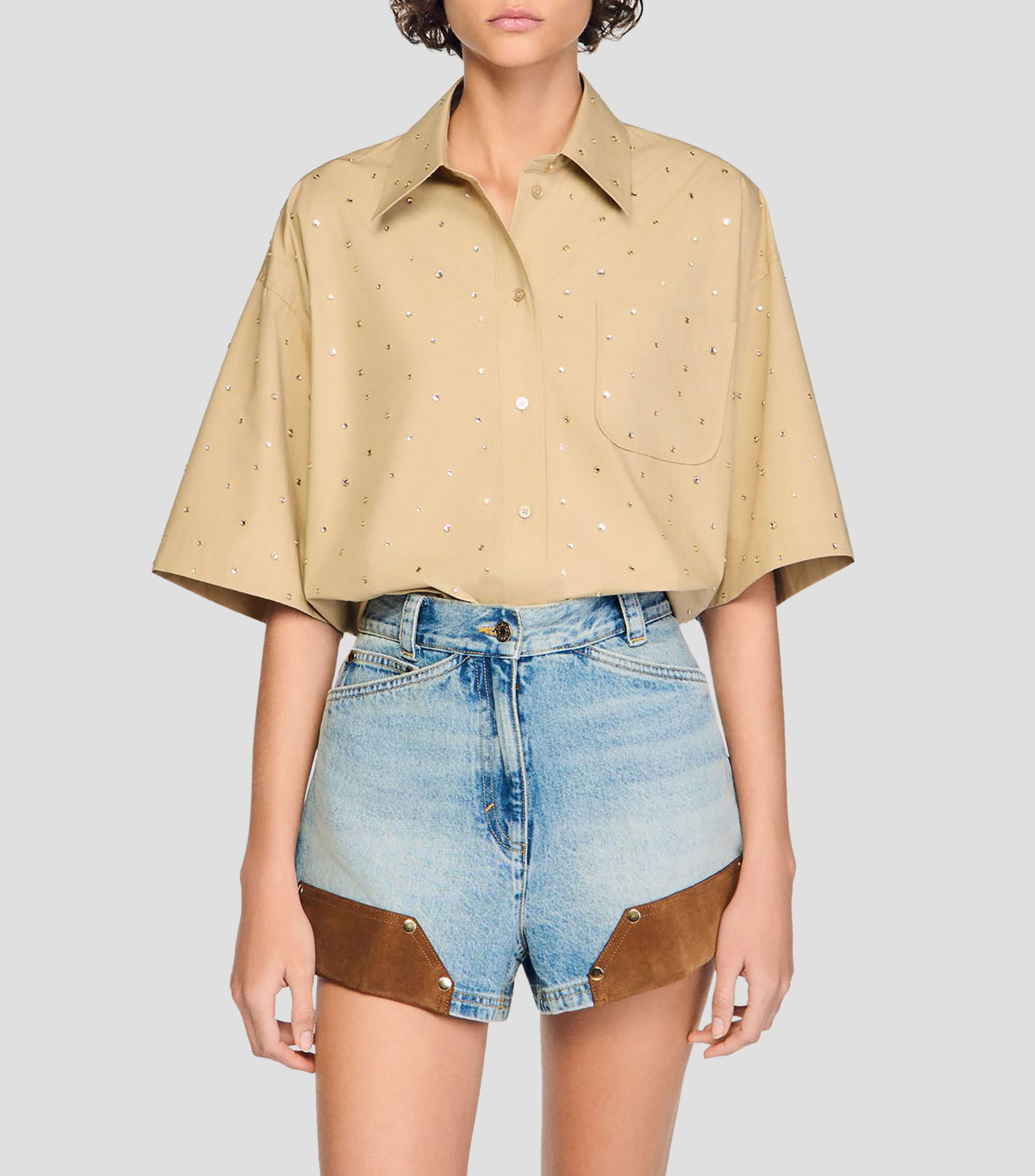 Camisa estampada manga corta E26Rio Mujer