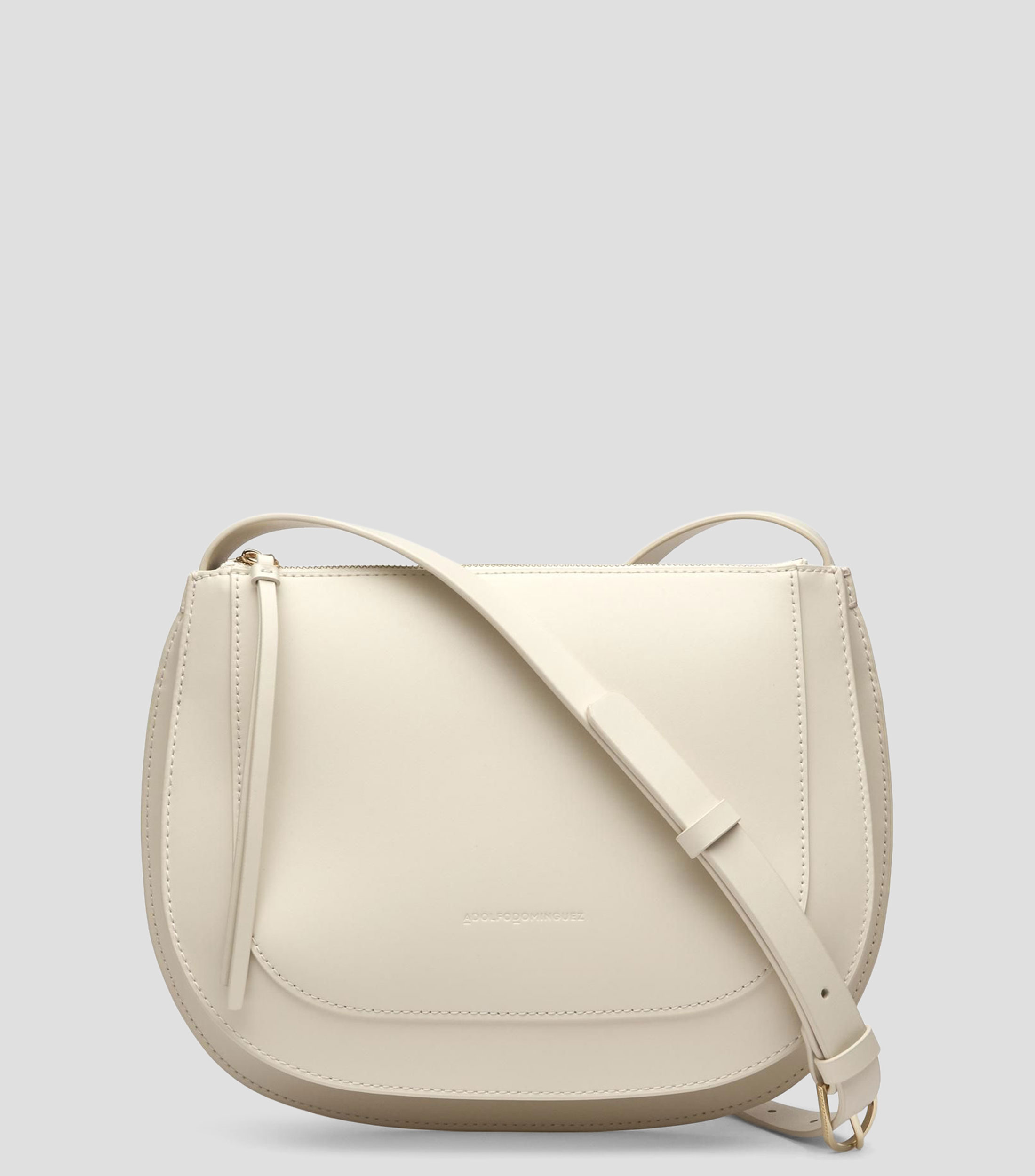 Bolsa crossbody en piel lisa Mujer