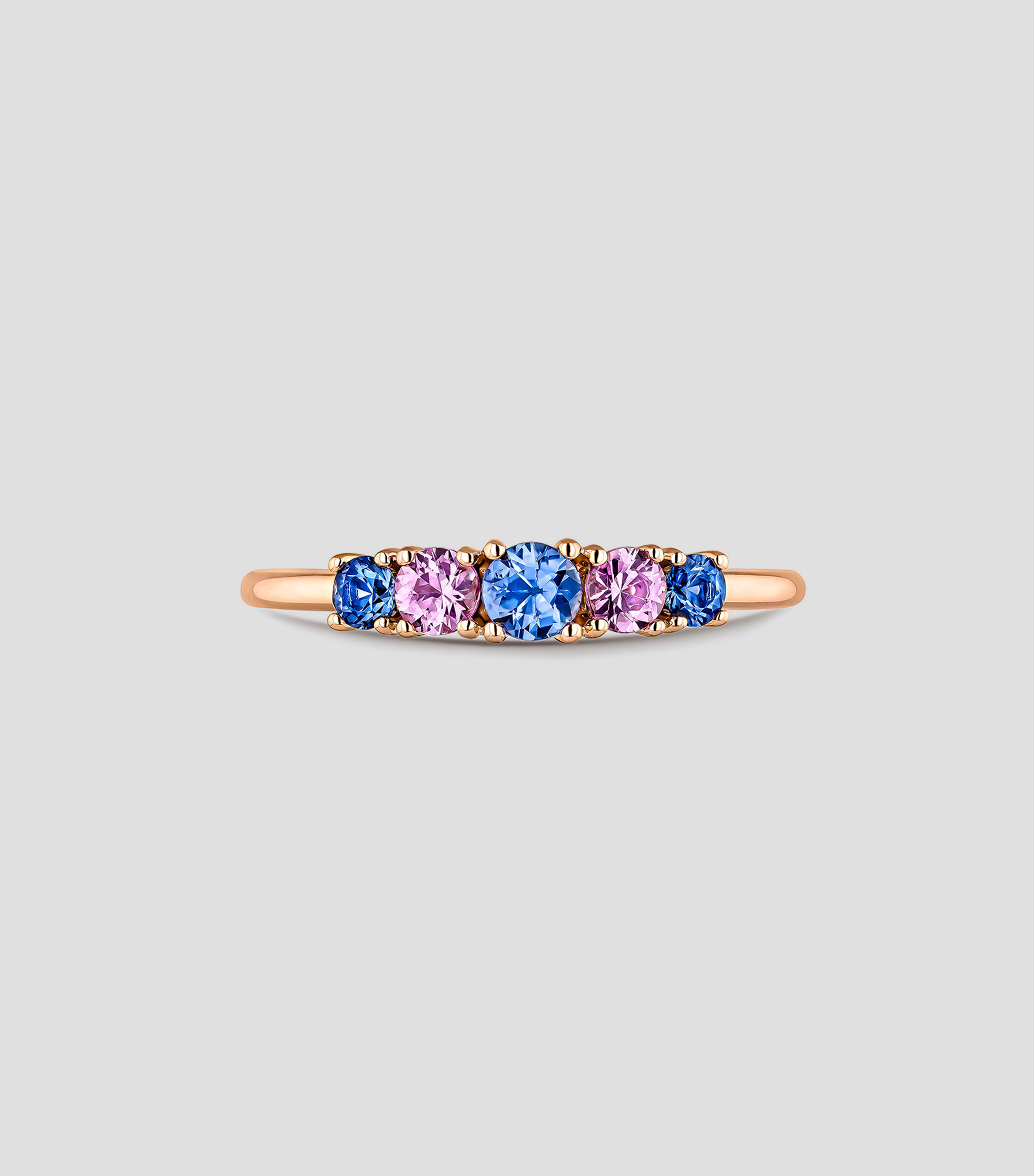Anillo oro rosa 18 Kilates con zafiro Mujer