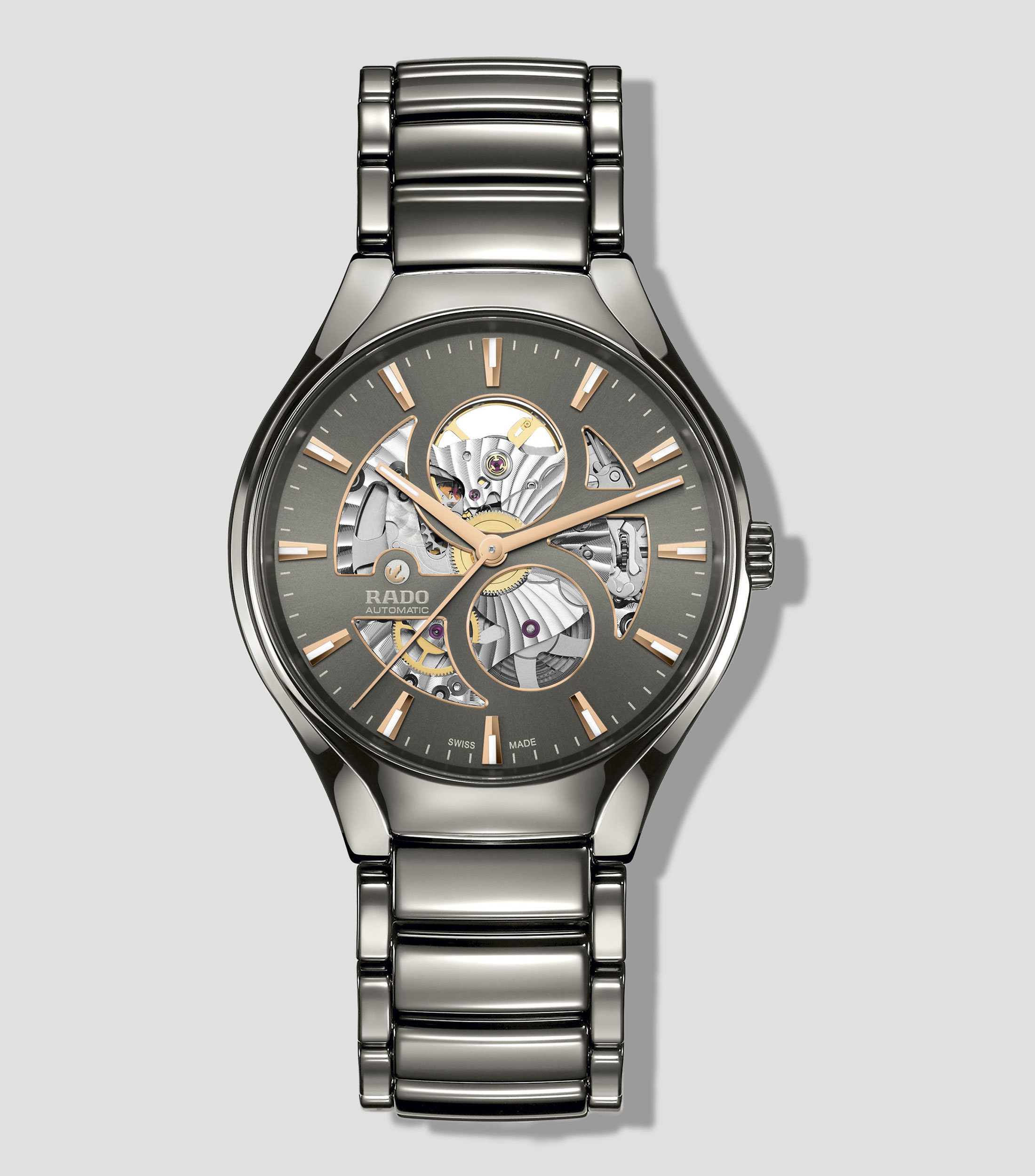 Reloj Unisex Automático True Round Open Heart Lifestyle Carátula Gris