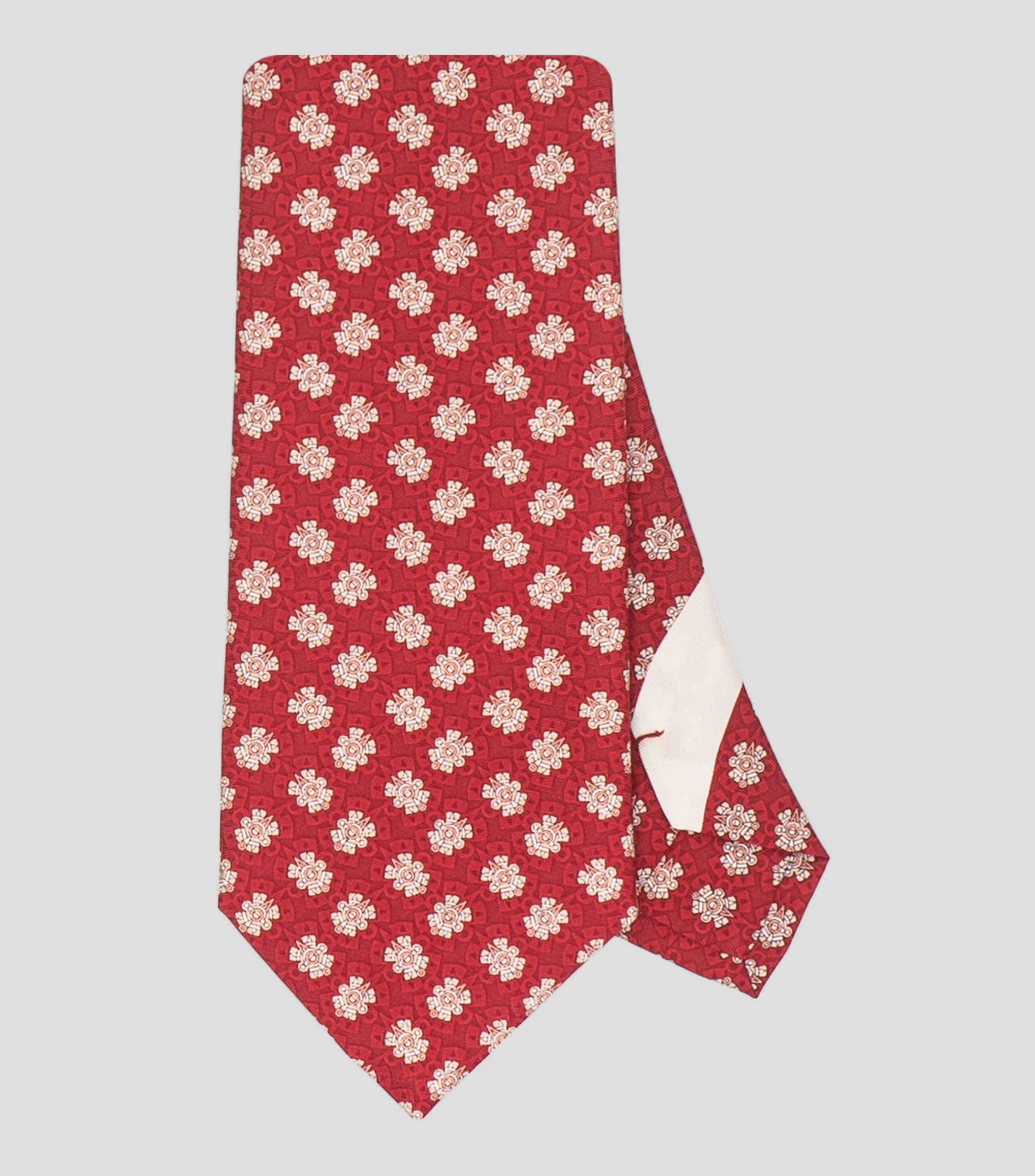 Corbata ancha en seda Ollin rojo claro