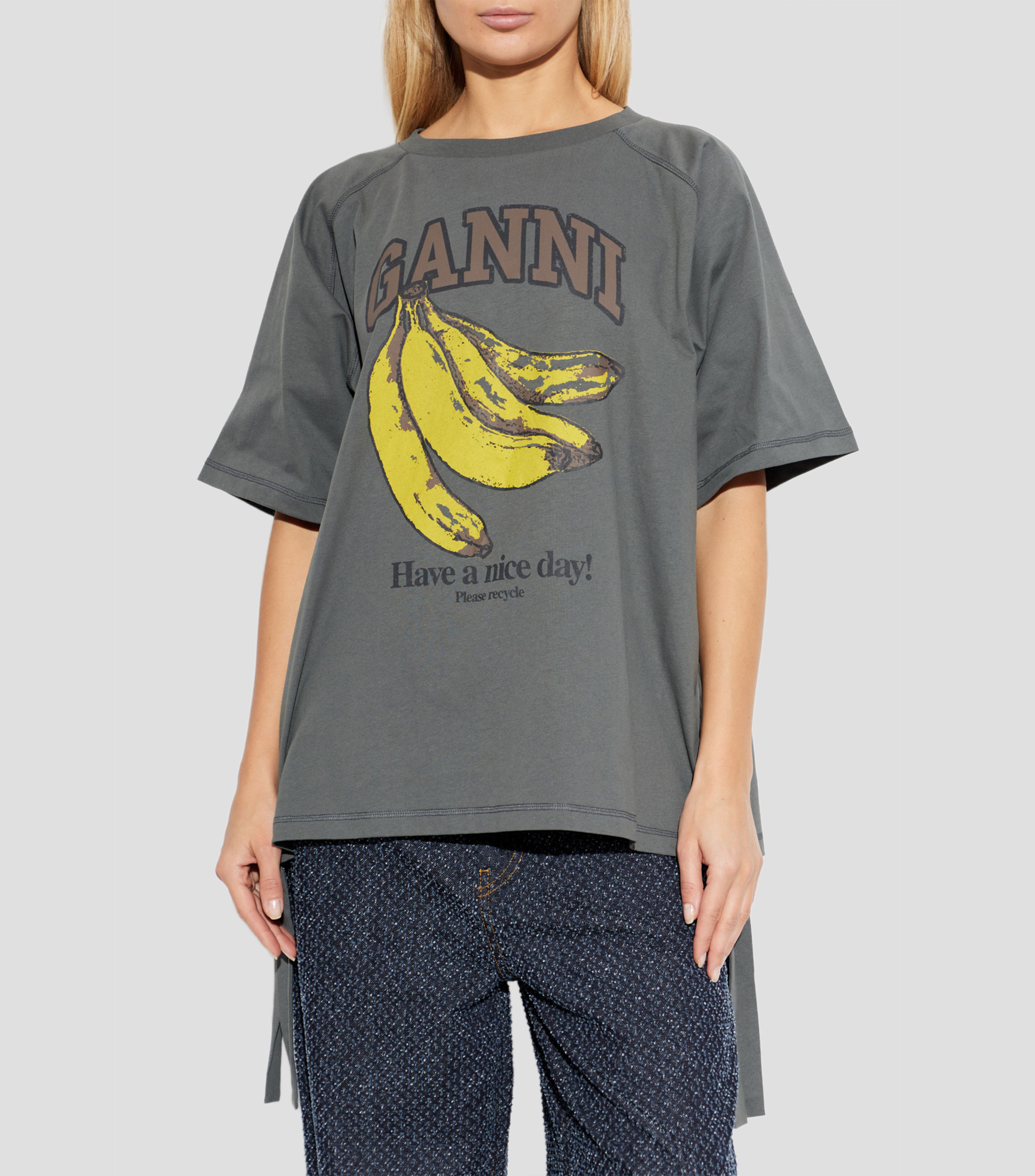 Playera cuello redondo manga corta estampada Mujer