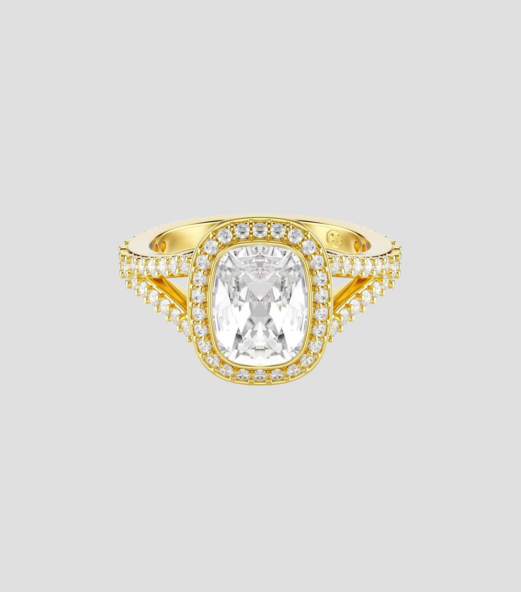 Anillo Una Angelic con cristal Cushion alargada y pavé Mujer