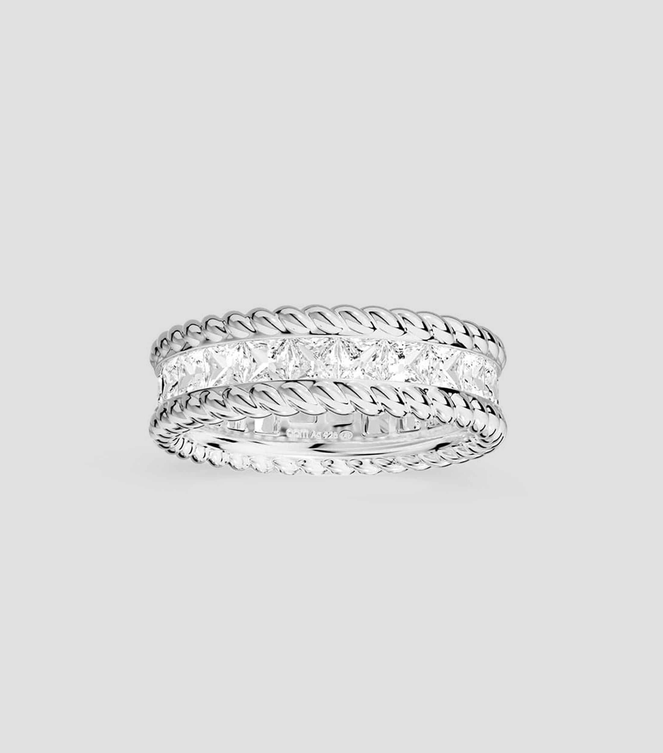Anillo en plata .925 Printemps incrustaciones de zirconia cúbica Mujer