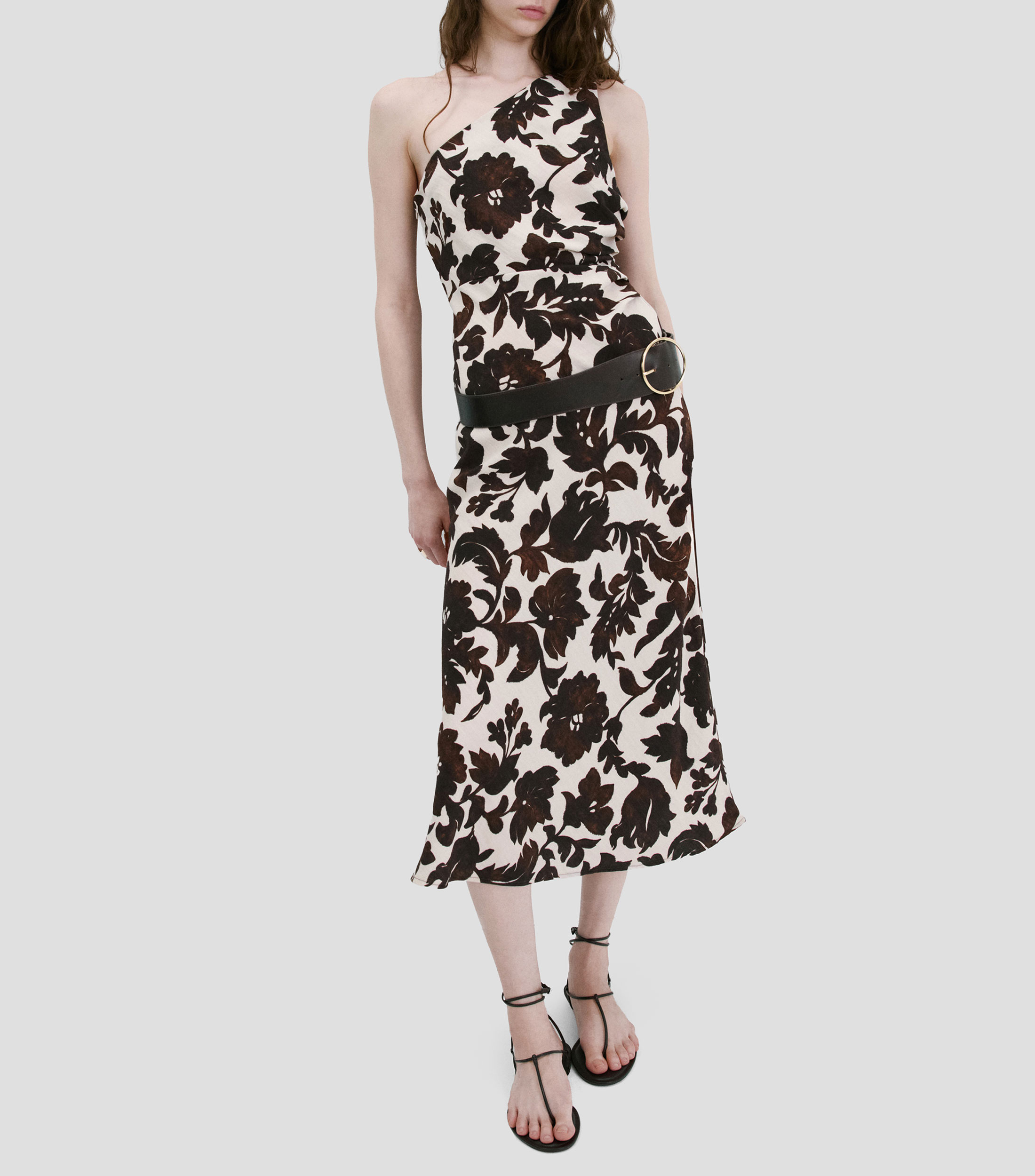 Vestido midi estampado Mujer