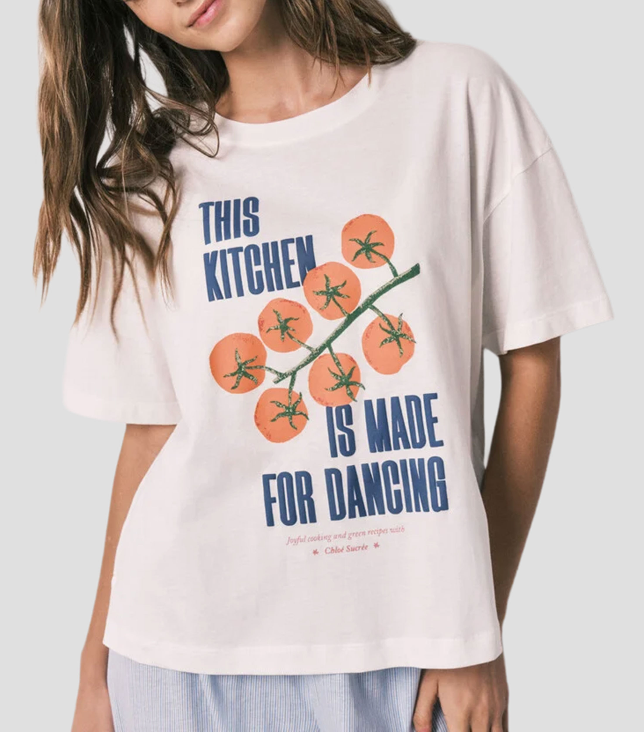 Playera cuello redondo manga corta estampado Mujer