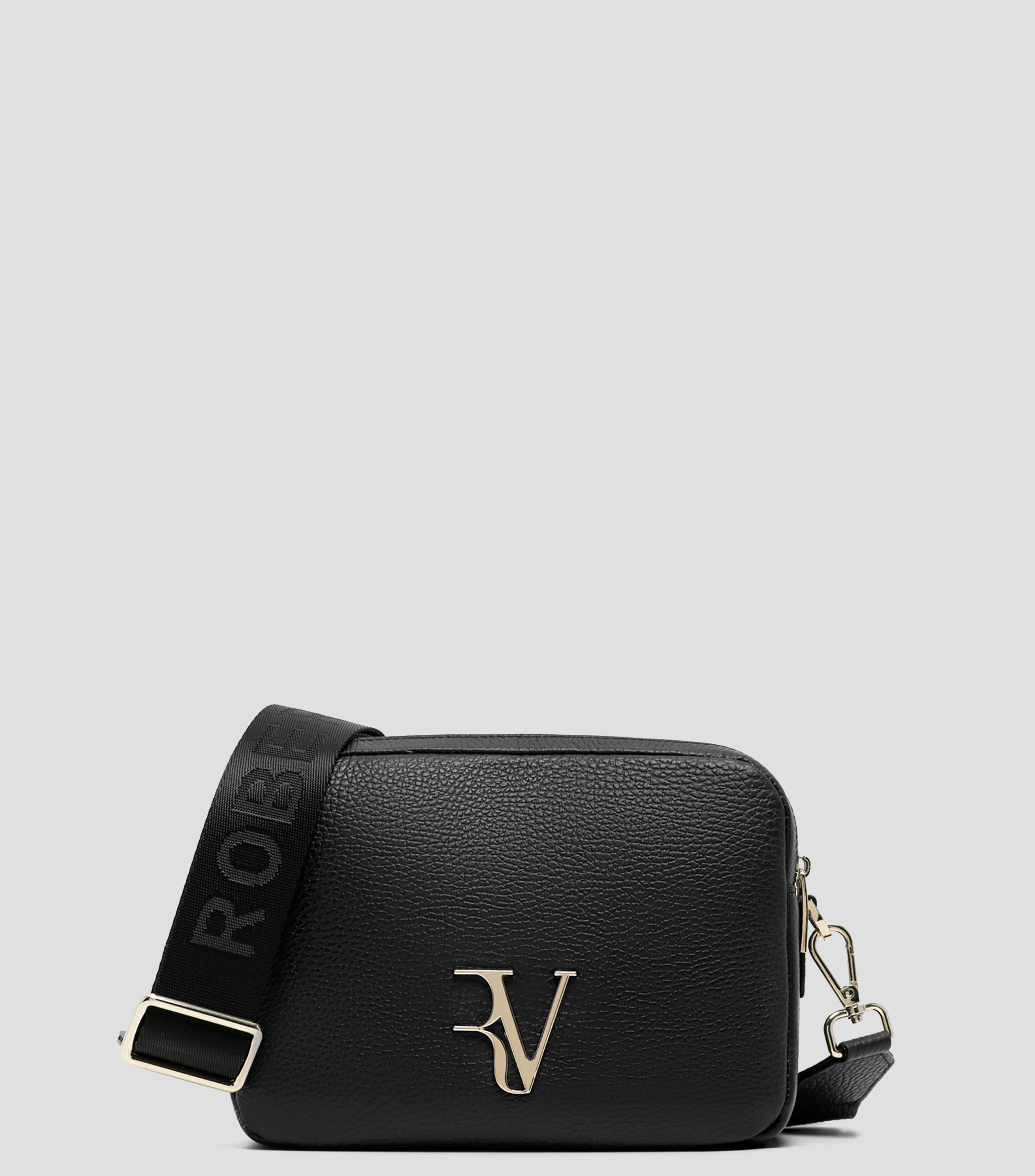 Bolsa crossbody lisa con detalle texturizado Mujer