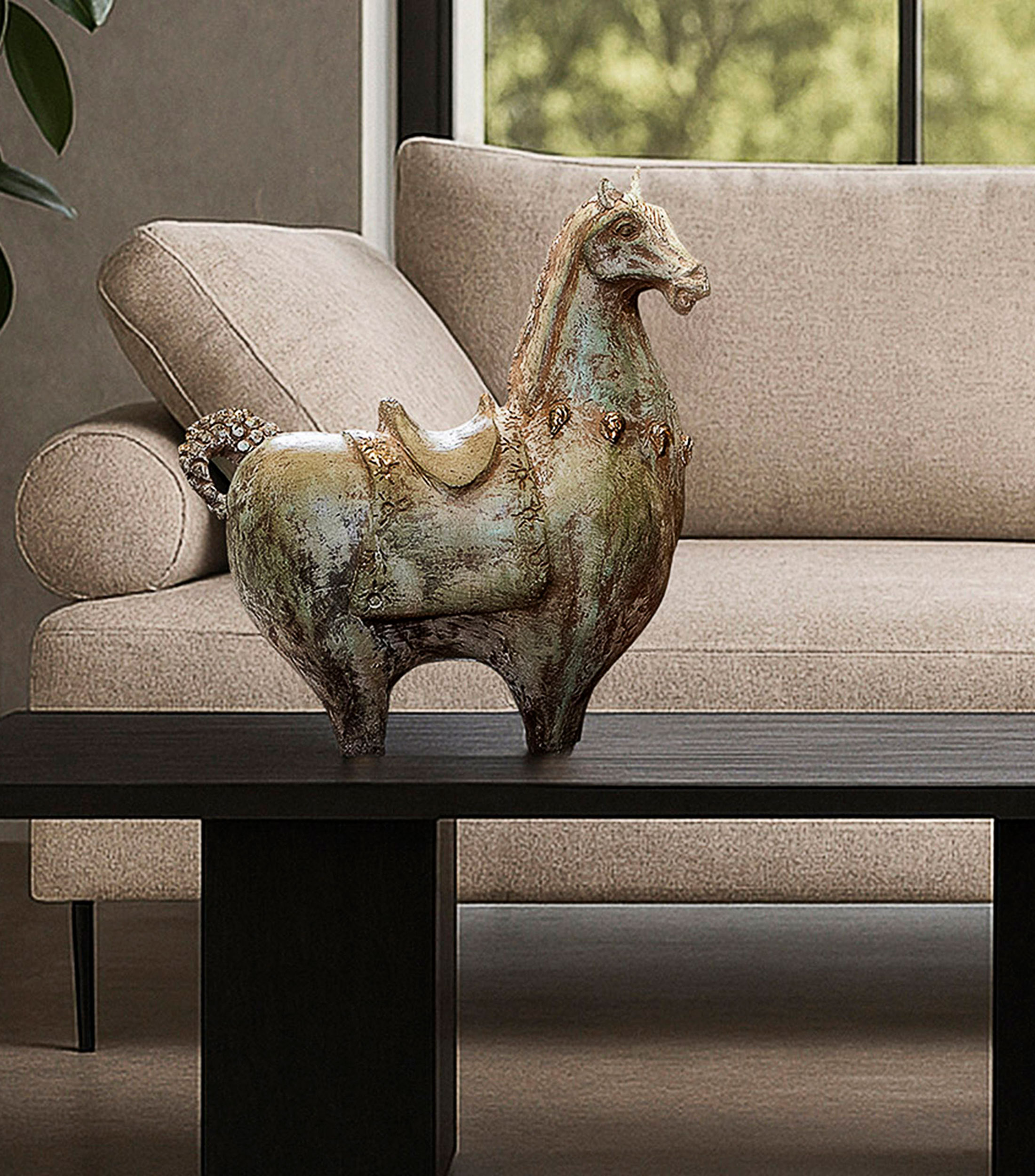 Figura decorativa Caballo Balon en cerámica
