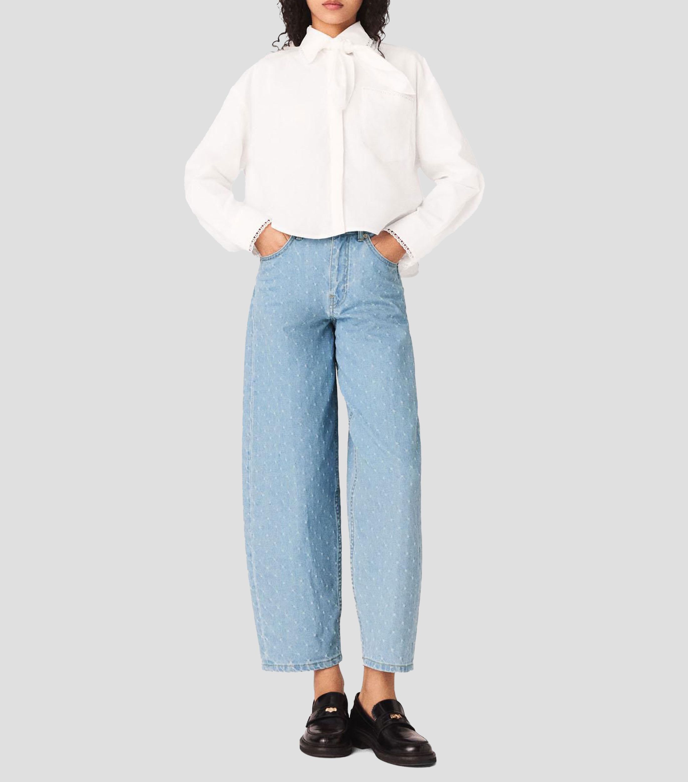 Jeans de corte crop Mujer