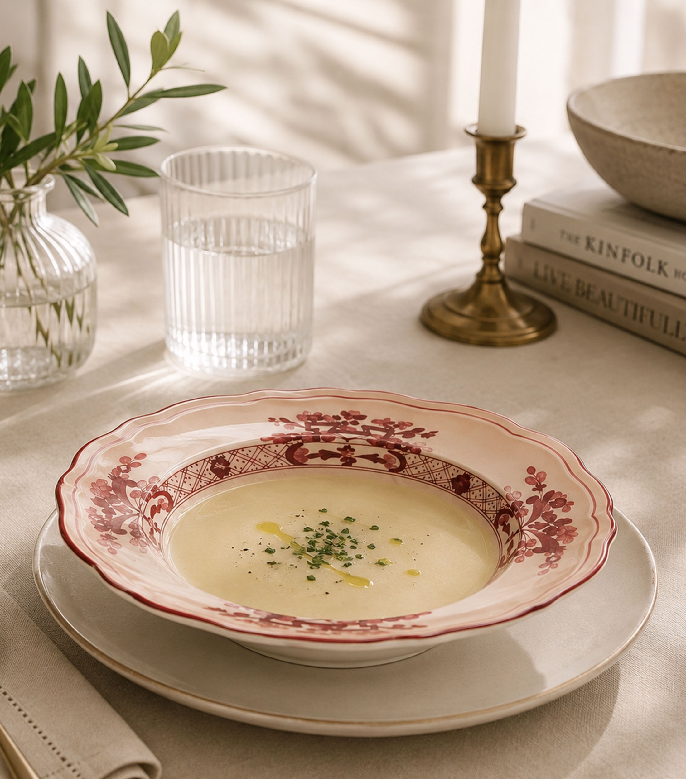 Plato para sopa Oriente Italiano Vermigl en porcelana
