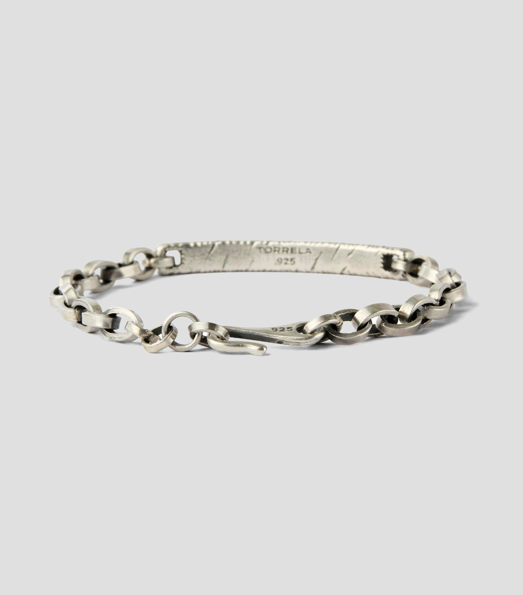 Esclava ajustable rústica en plata .925 con zirconia Unisex