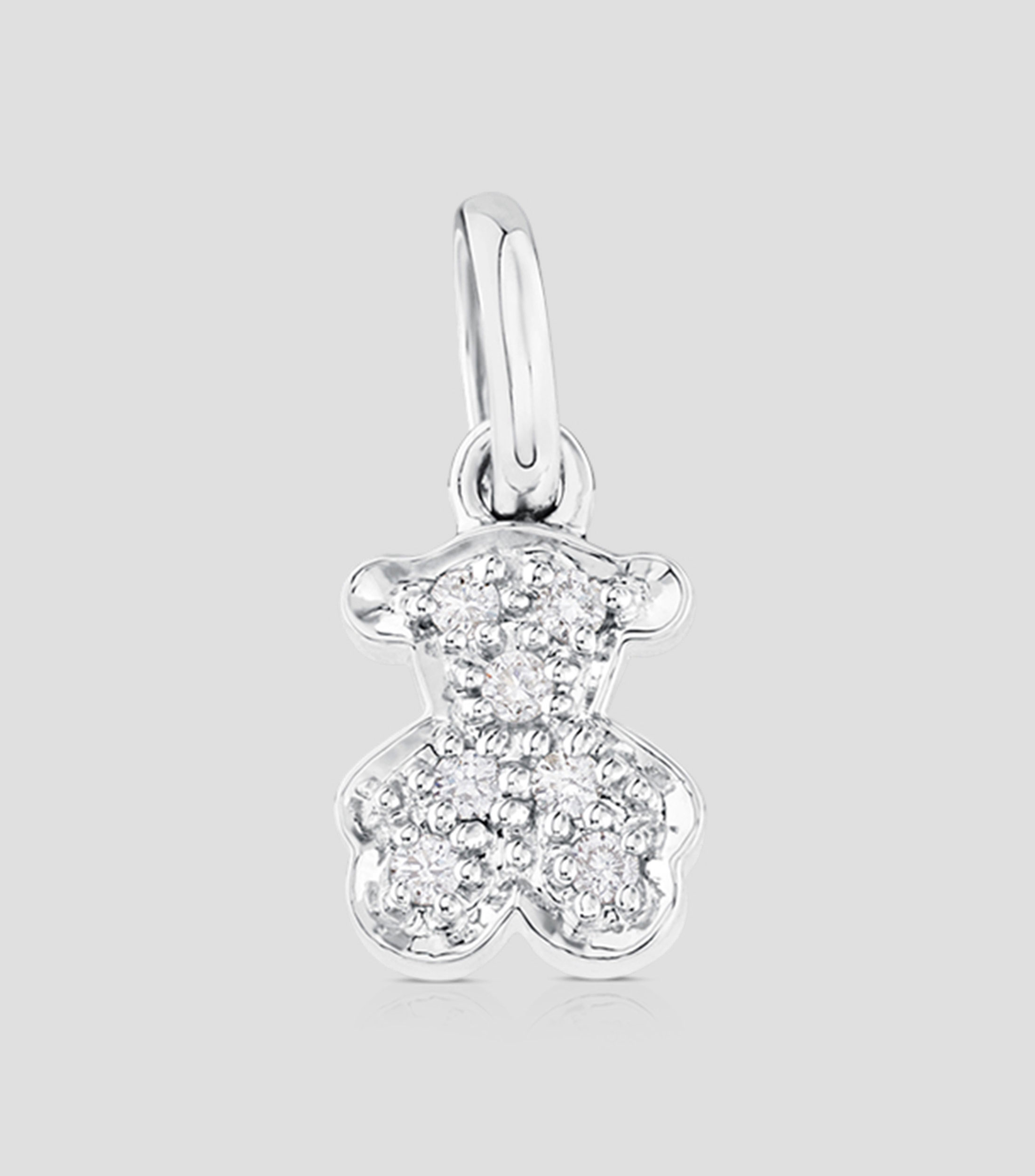 Dije Oso en oro blanco de 18 Kilates con diamantes Sweet Dolls Mujer