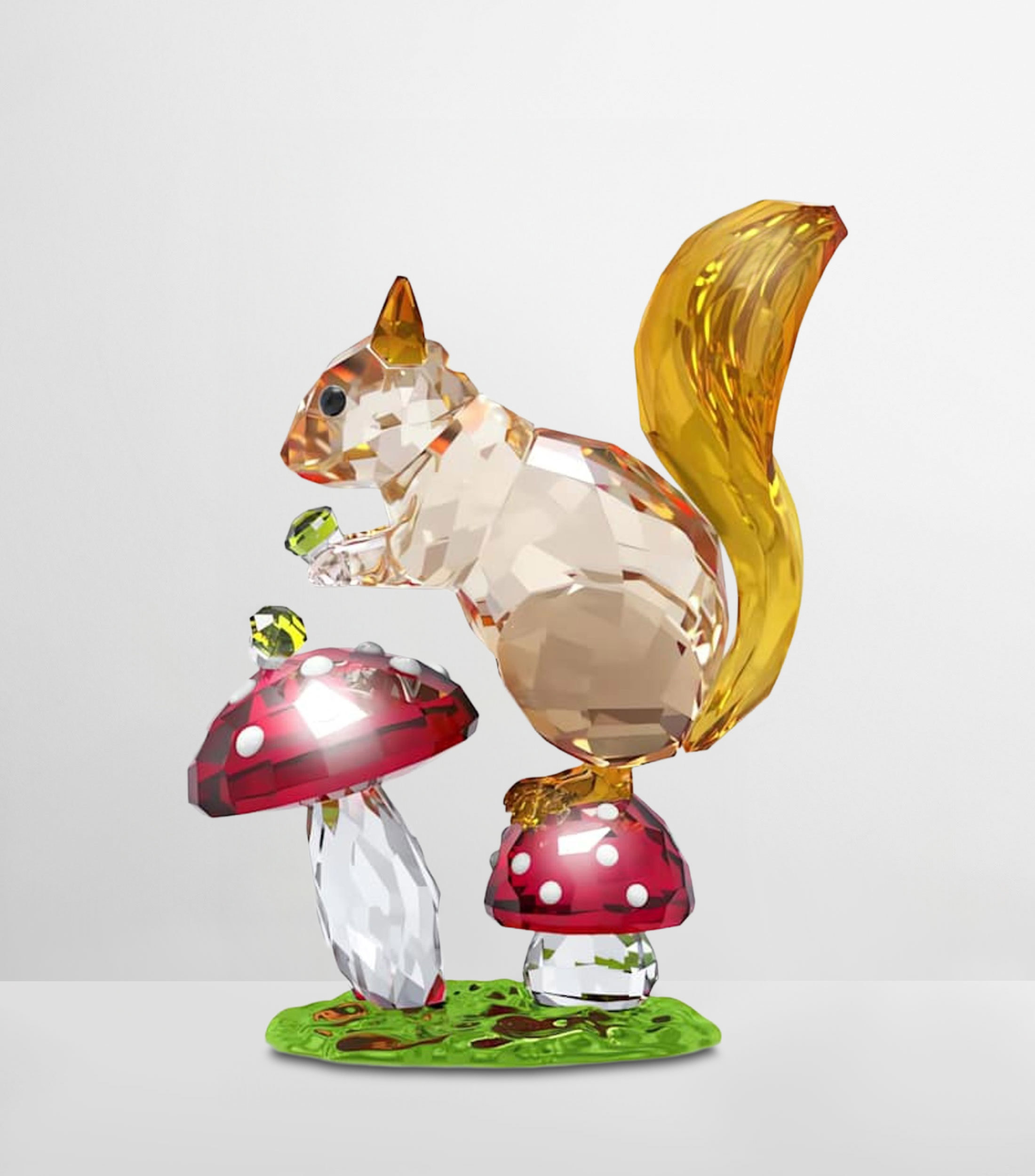 Figura decorativa Idyllia Ardilla y Setas en cristal