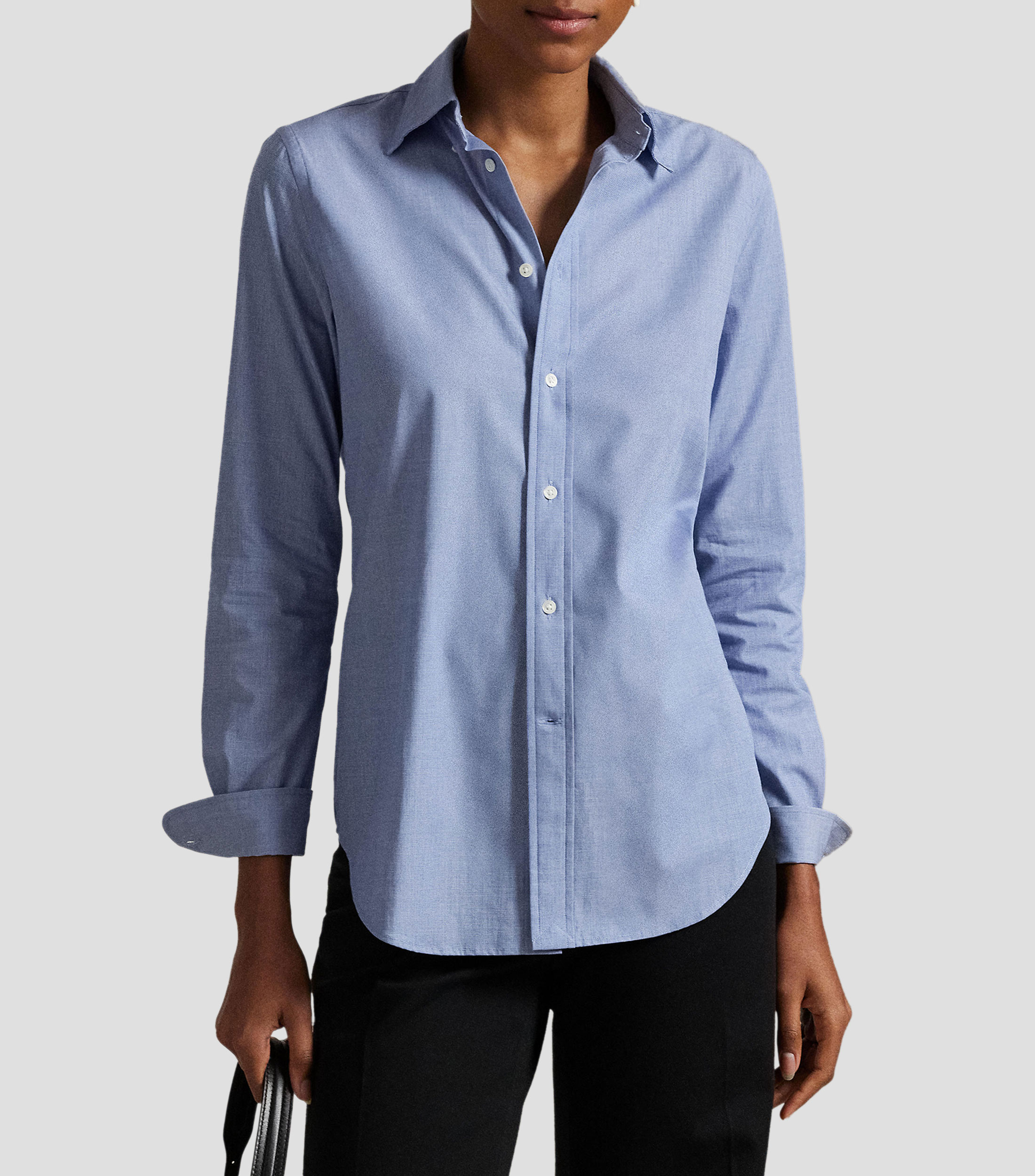 Camisa lisa manga larga Mujer
