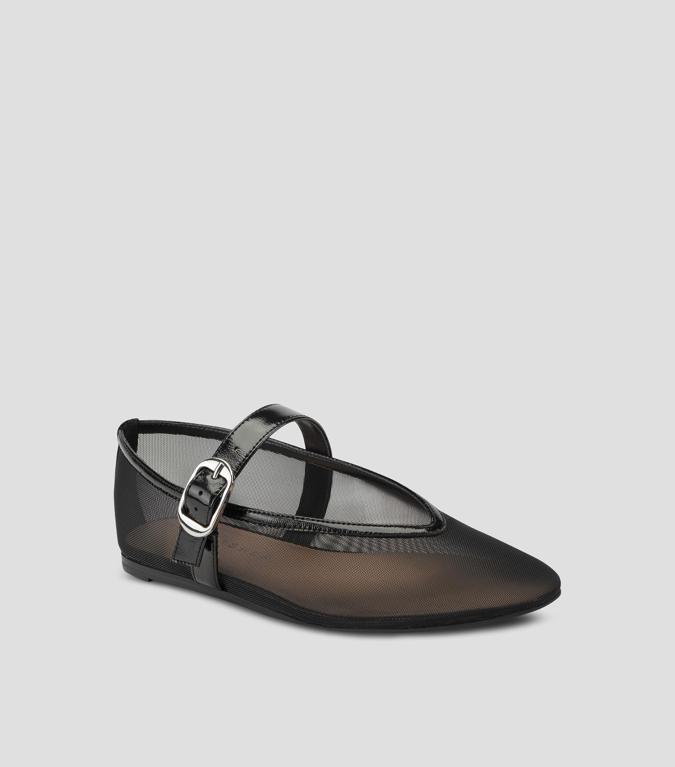 Flats con transparencia tacón bajo de media luna Mujer