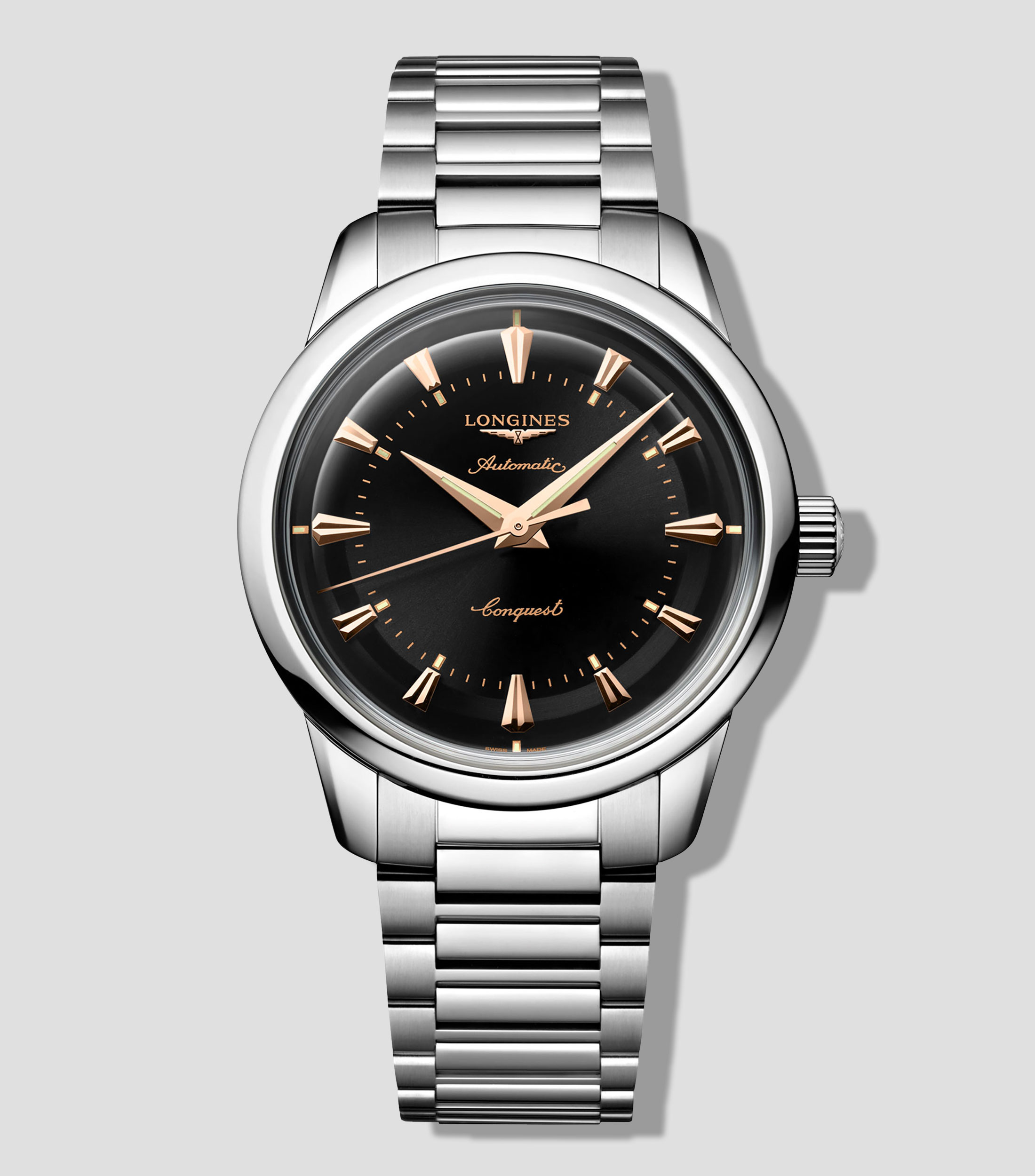 Reloj para hombre Conquest Heritage casual, plateado