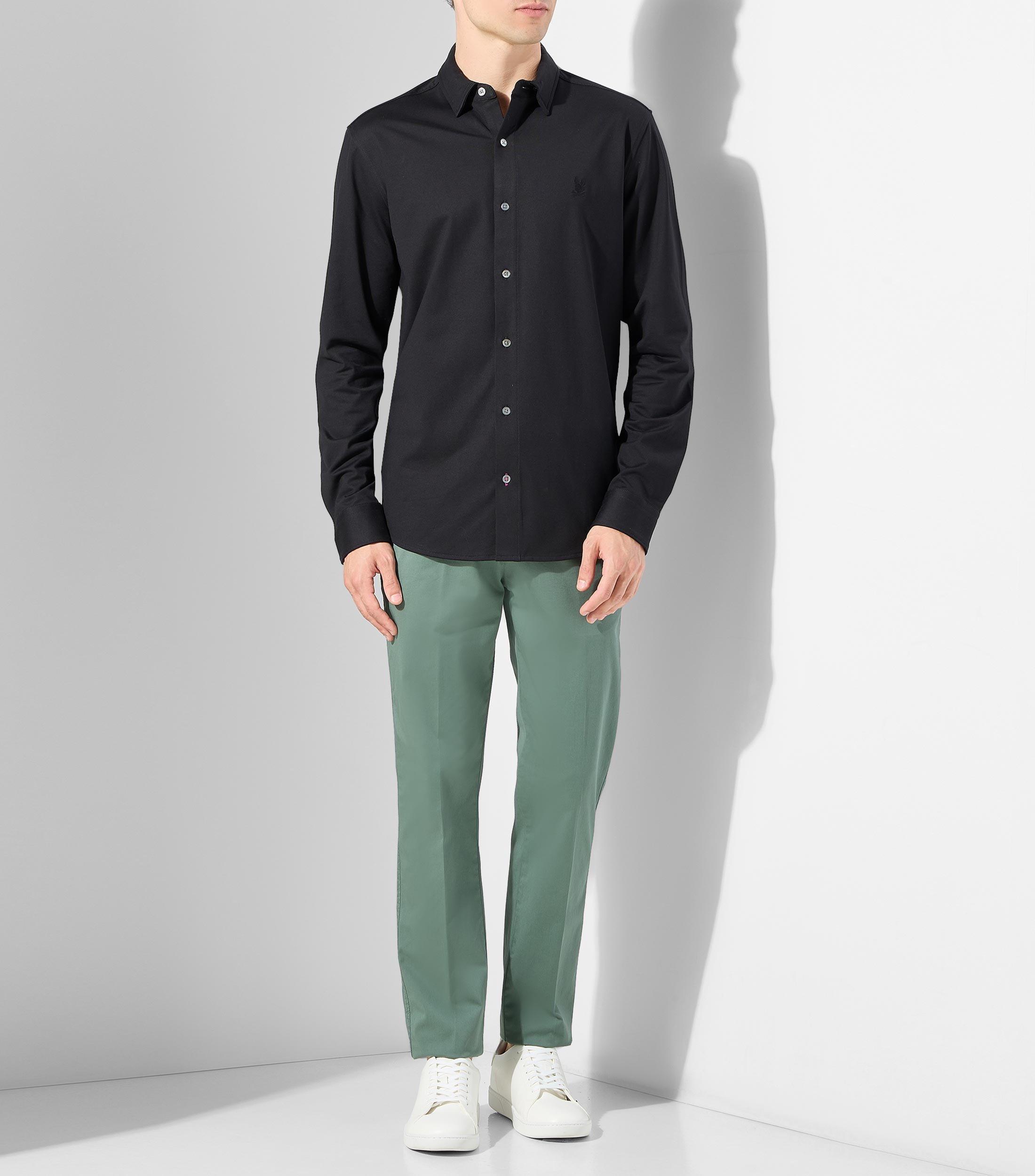 Camisa liso manga larga Hombre